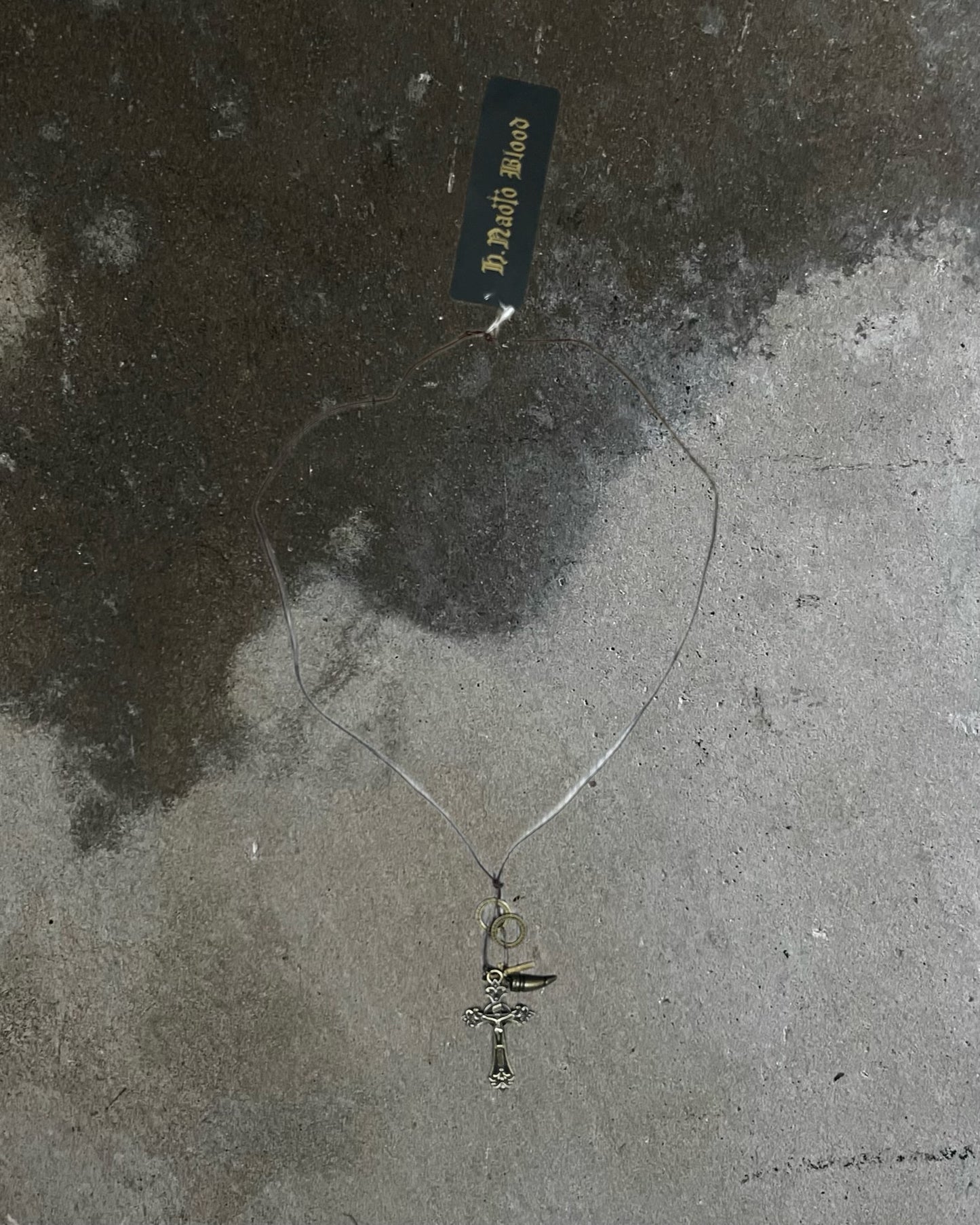 H.Naoto Blood Cross Cord Necklace