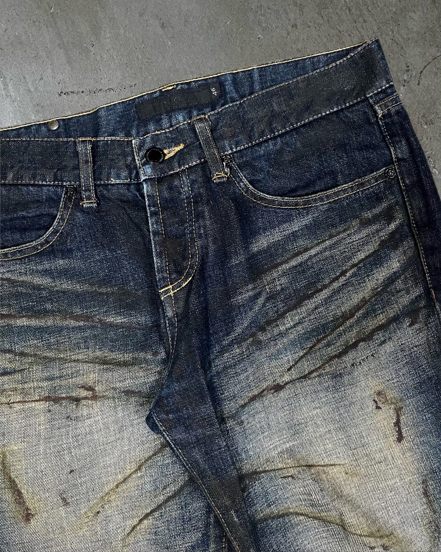 Fuga Mud Waxed Bootcut Jeans