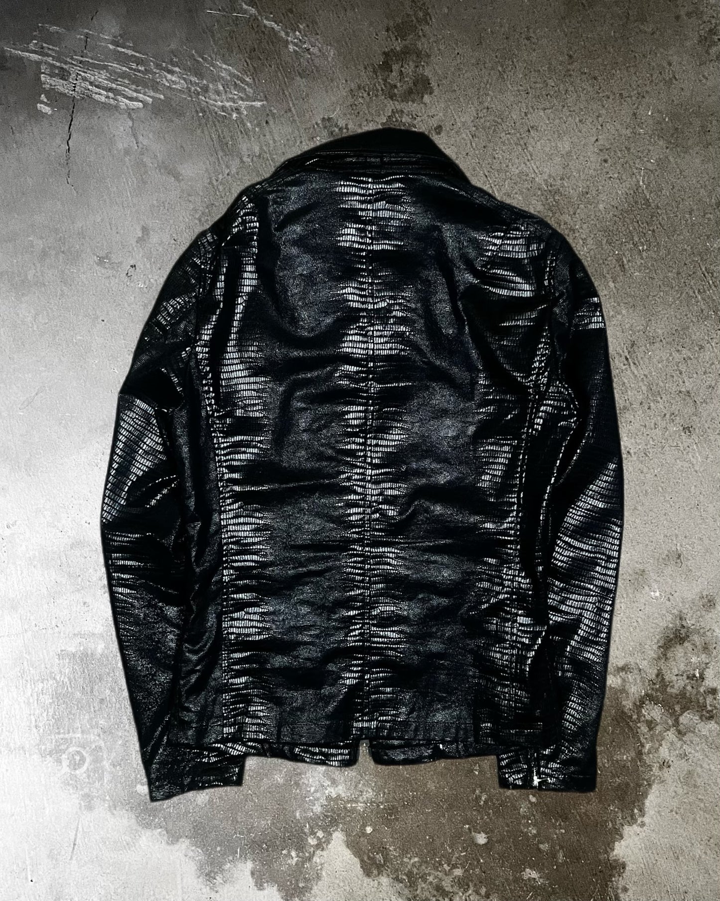 Tornado Mart Faux Reptile-Skin Rider Jacker