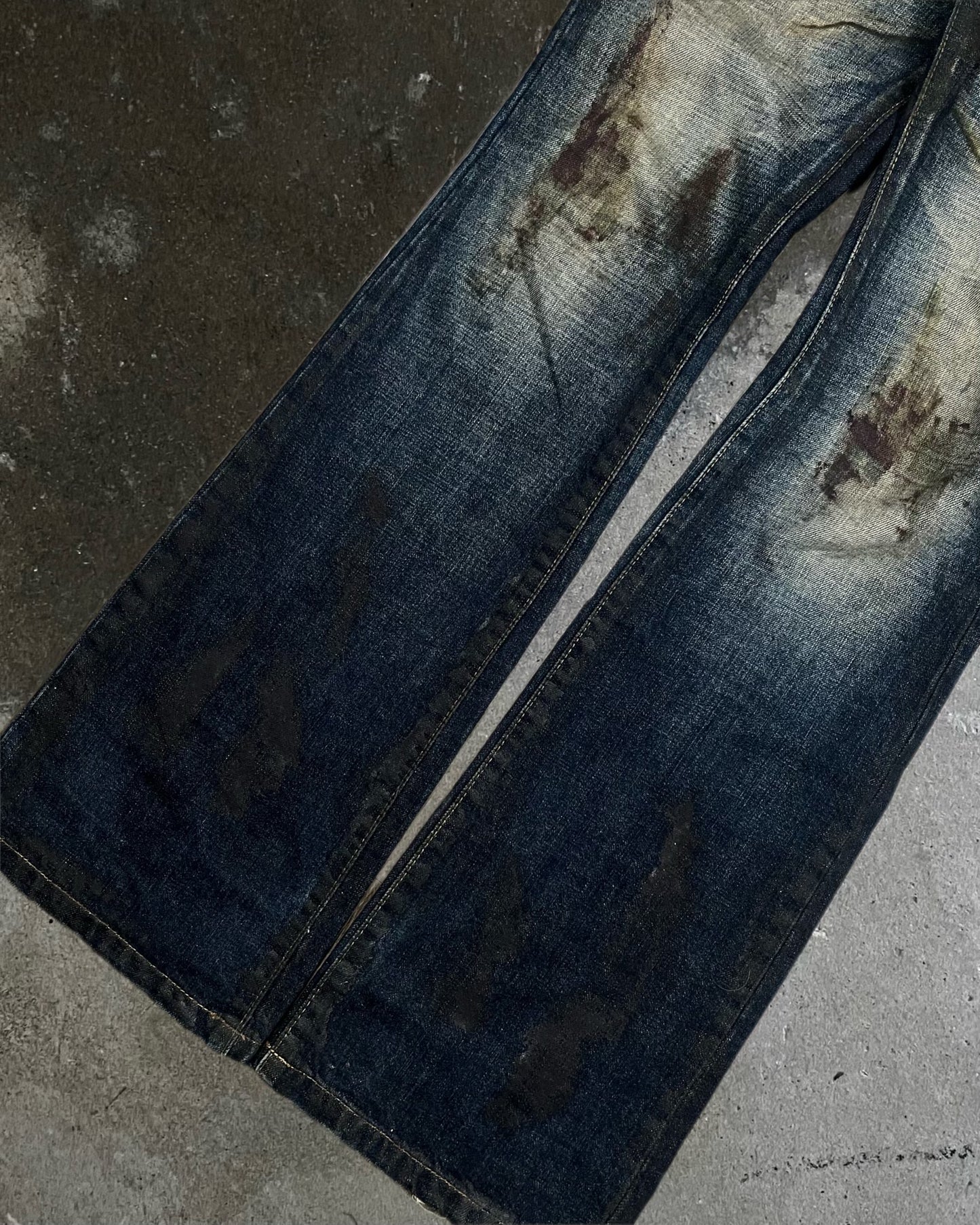 Fuga Mud Waxed Bootcut Jeans