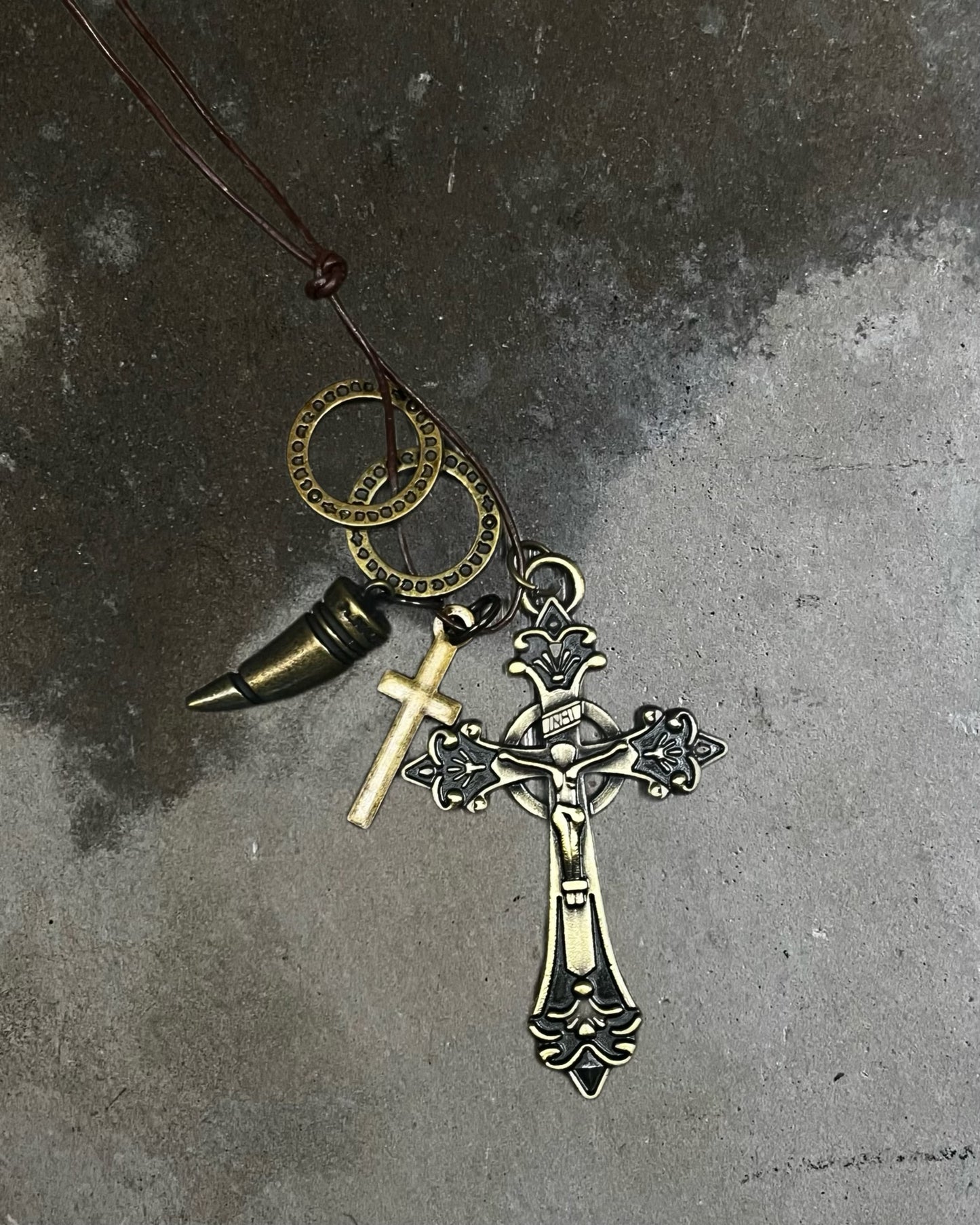 H.Naoto Blood Cross Cord Necklace