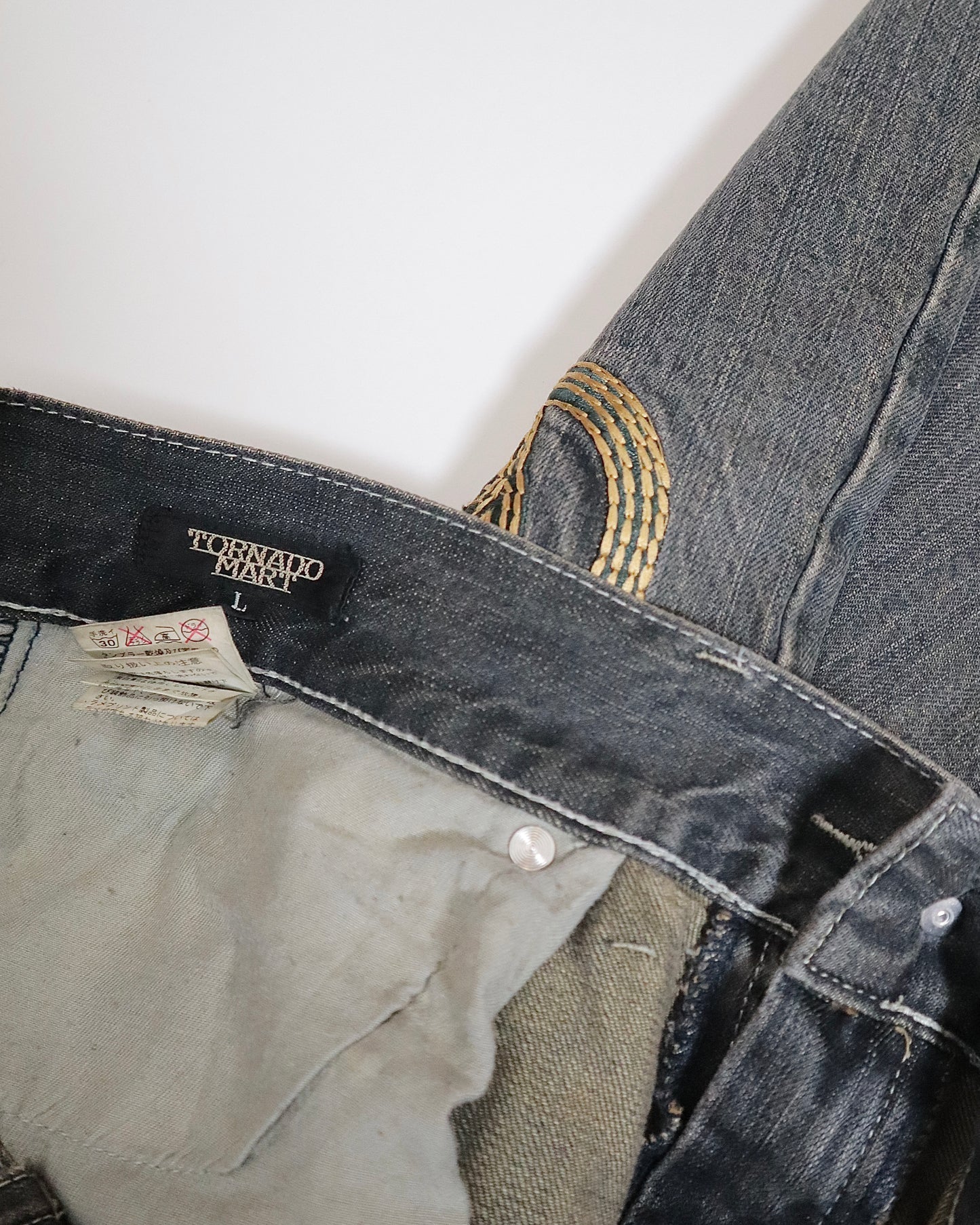 Tornado Mart Embroidered Flared Jeans