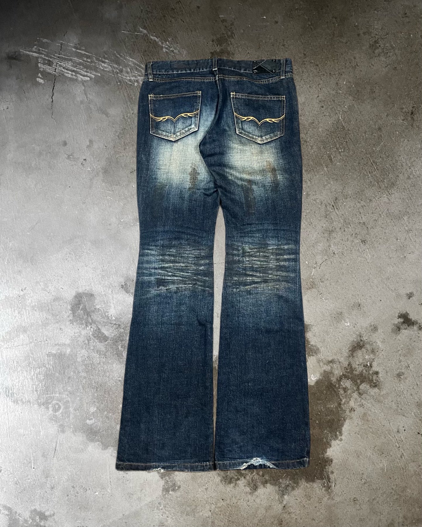 Fuga Mud Waxed Bootcut Jeans