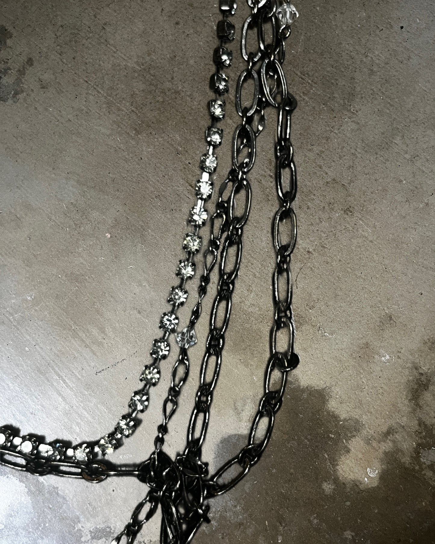 Black Peace Now Multi-Cross Layered Necklace