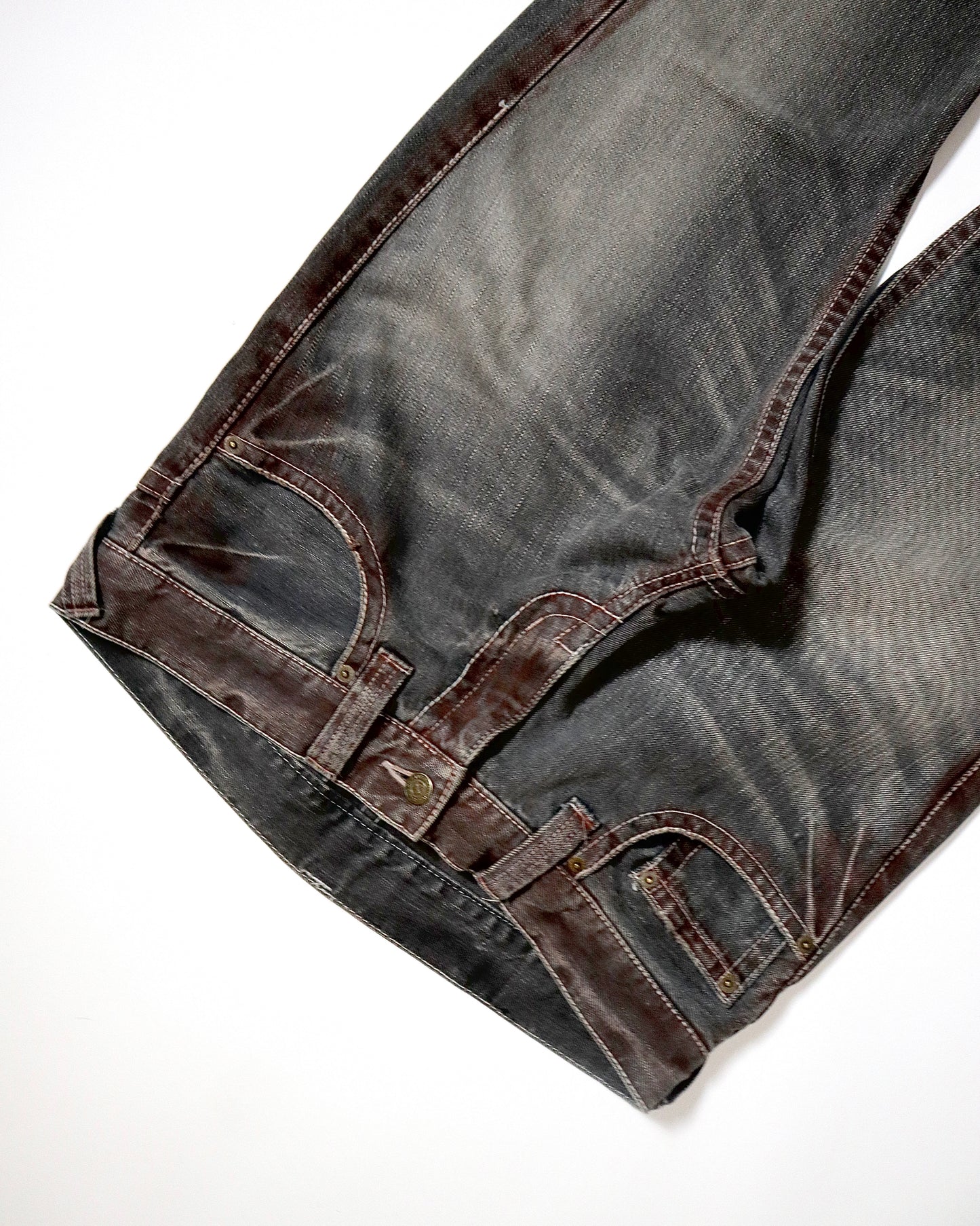Tornado Mart Spiral Flare Cut Rust Jeans