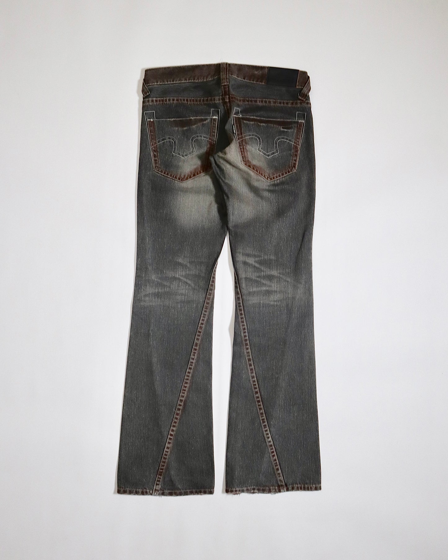 Tornado Mart Spiral Flare Cut Rust Jeans
