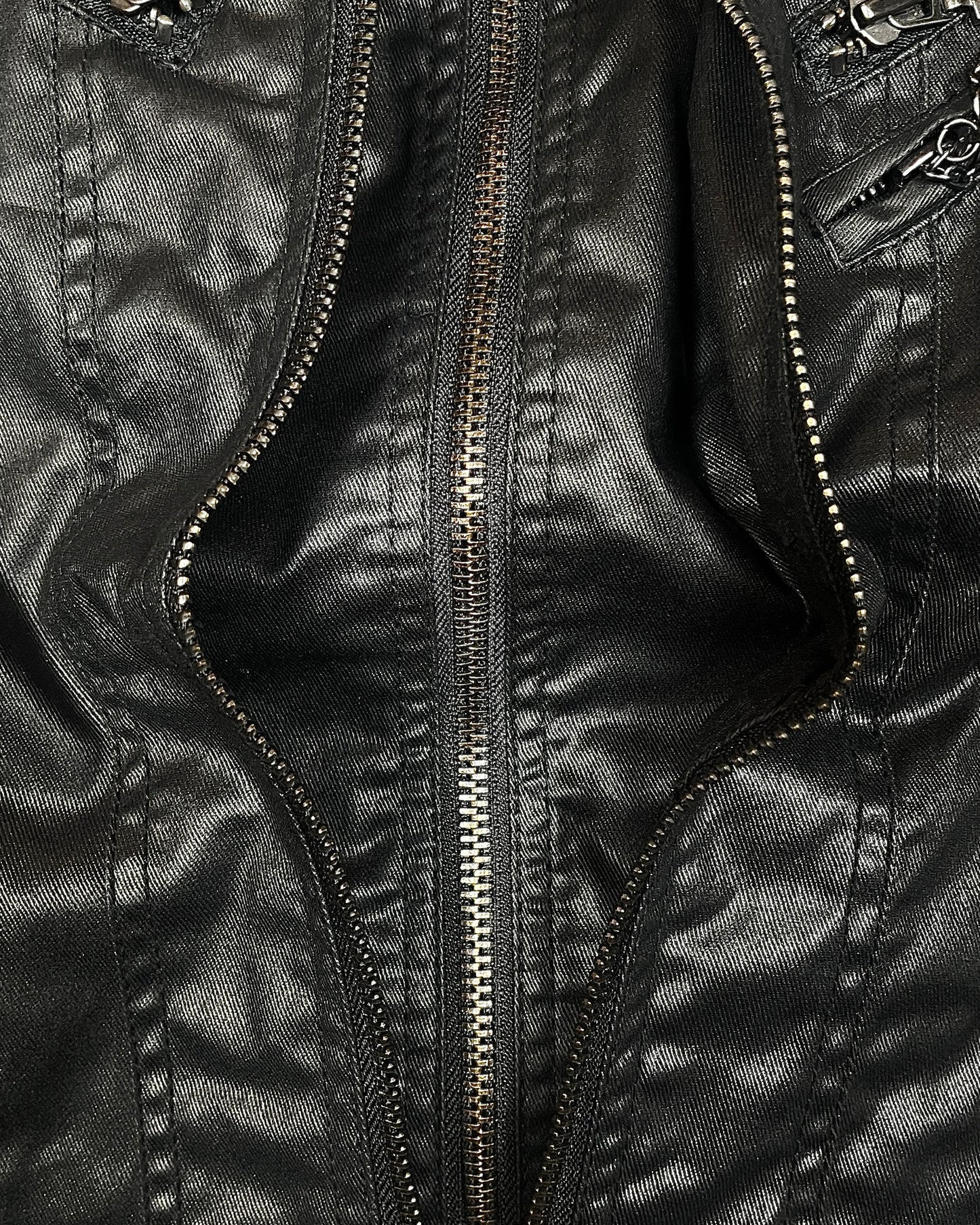 Fuga Lightly-Waxed Double Zipper Layer Fur Jacket