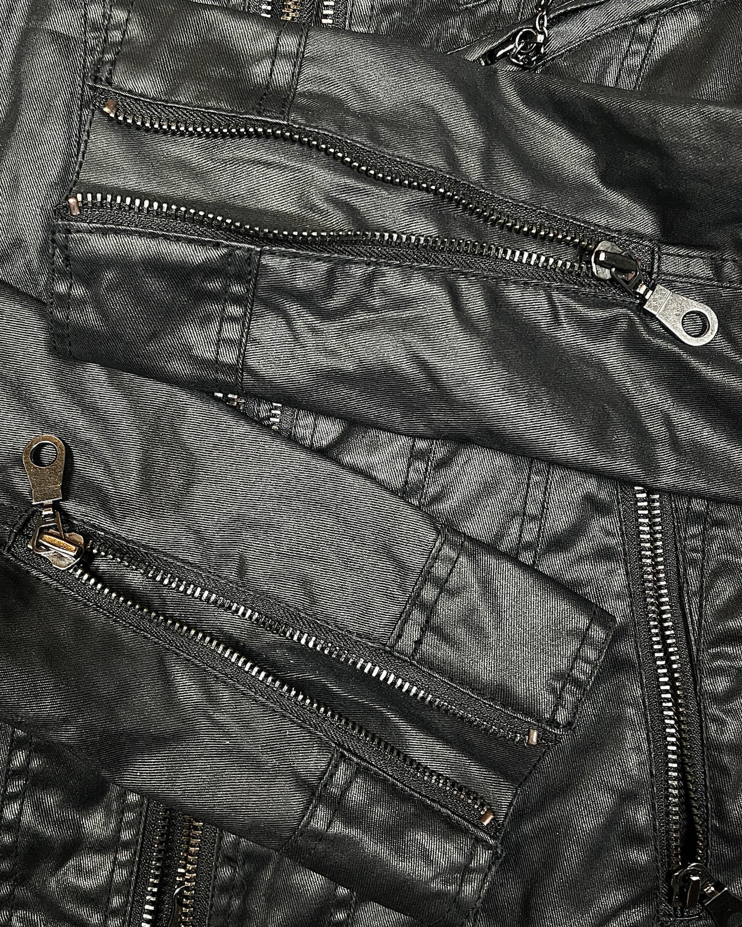 Fuga Lightly-Waxed Double Zipper Layer Fur Jacket