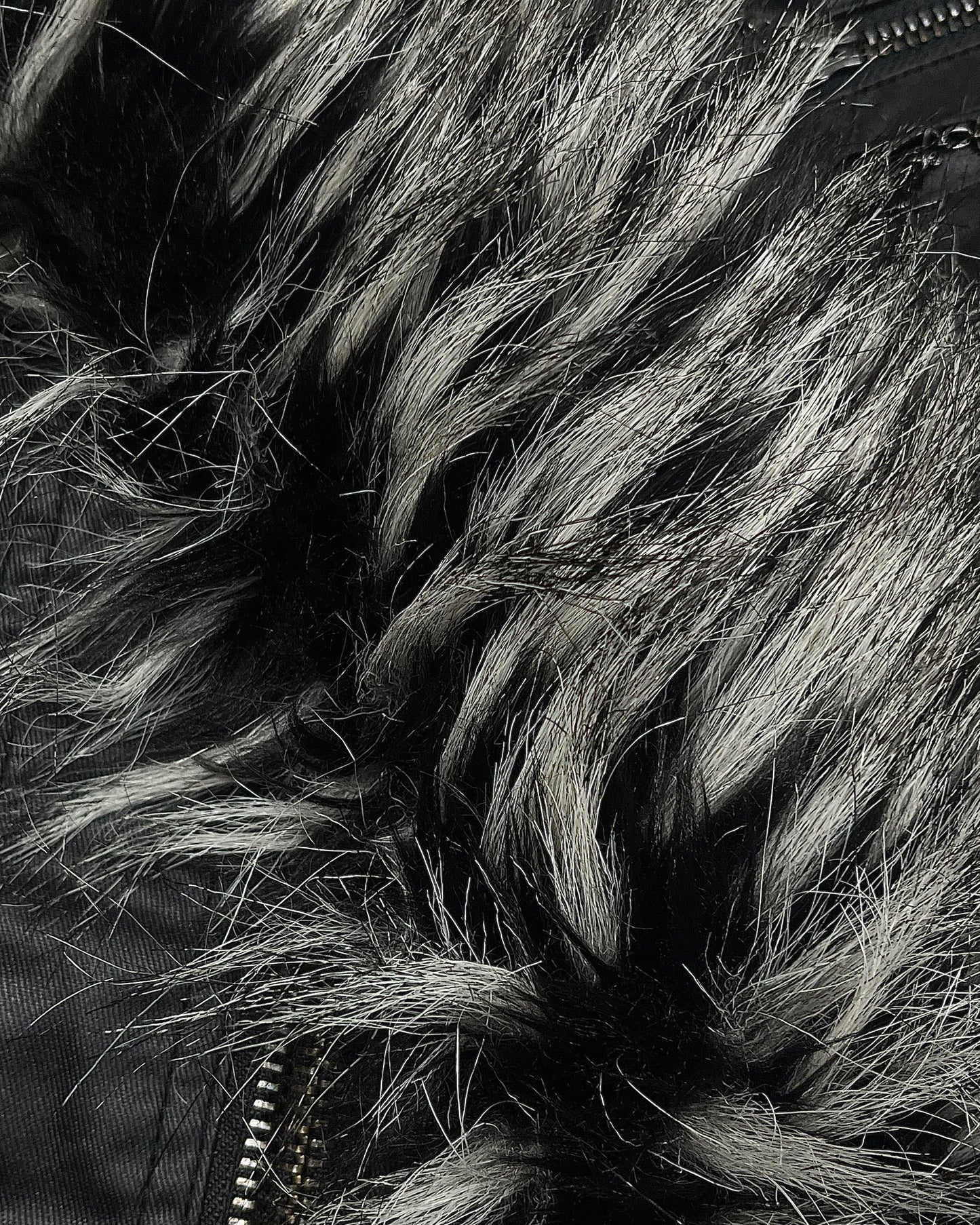 Fuga Lightly-Waxed Double Zipper Layer Fur Jacket