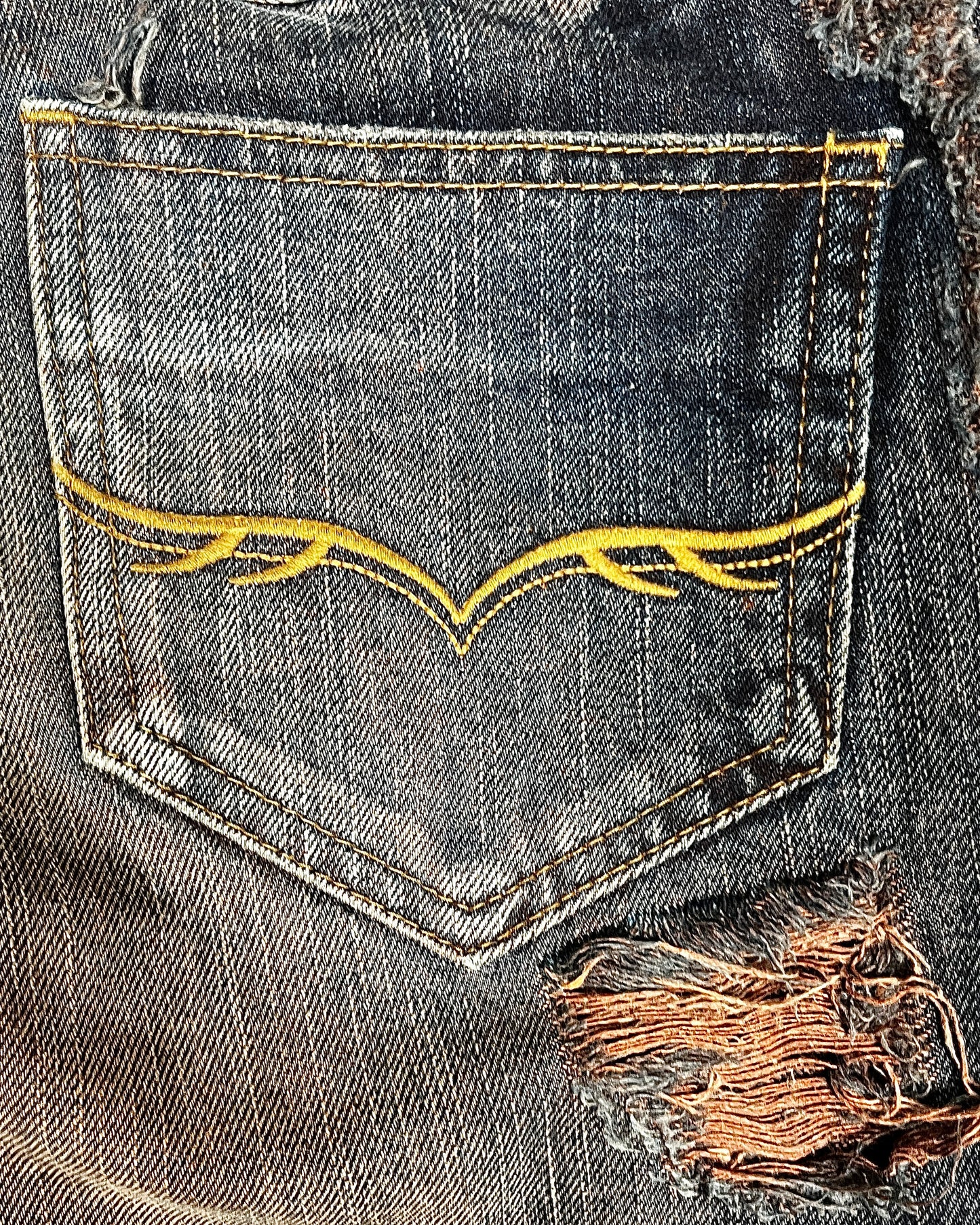 Fuga Distressed Back-Buckle Flared Jeans