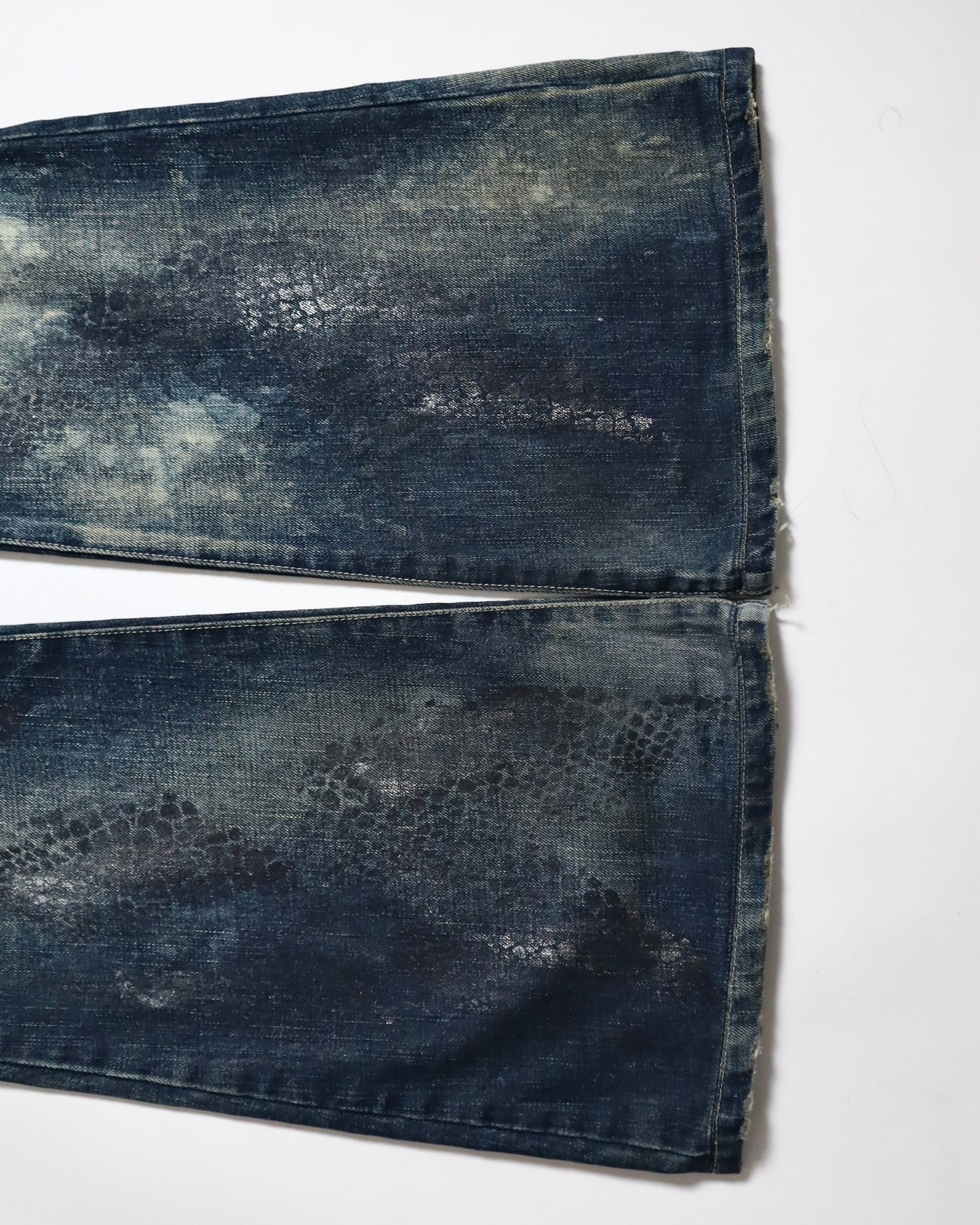 Tornado Mart Python Print Flare Jeans
