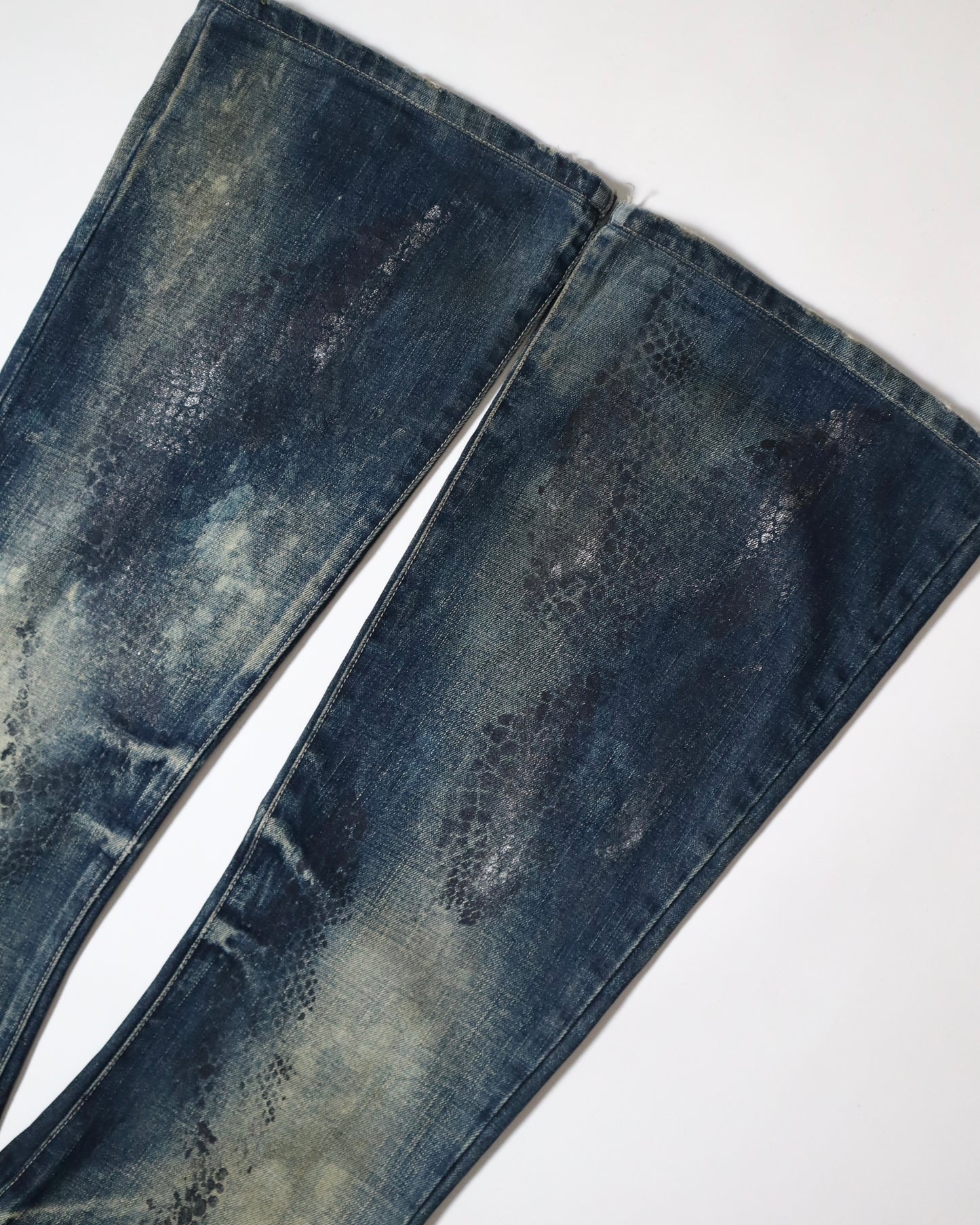 Tornado Mart Python Print Flare Jeans