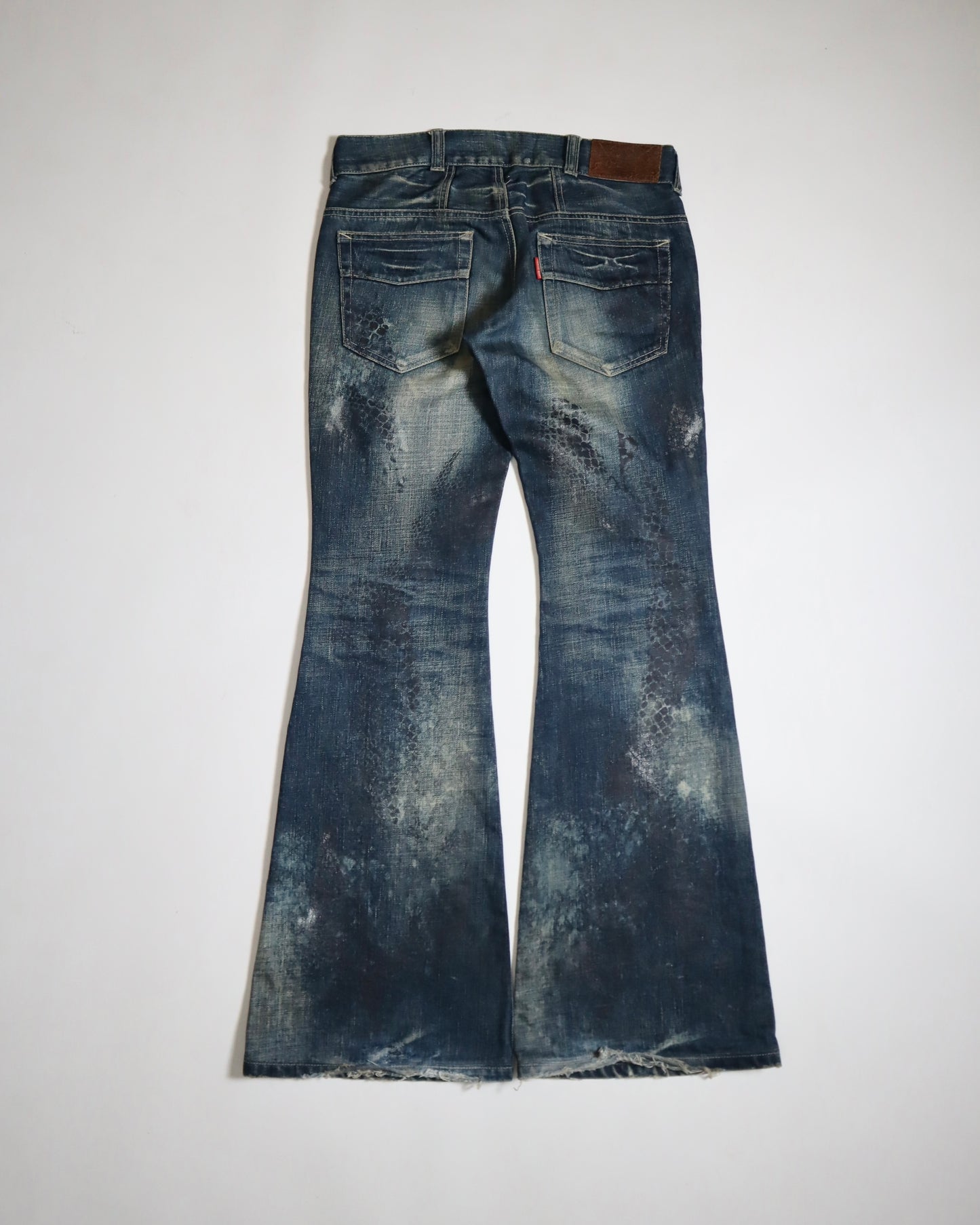 Tornado Mart Python Print Flare Jeans