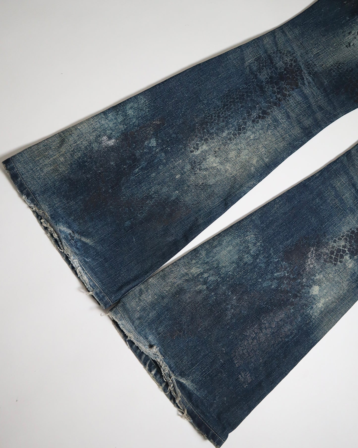 Tornado Mart Python Print Flare Jeans