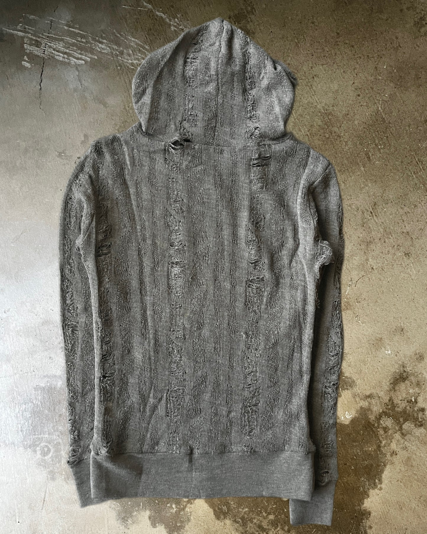 Paranoid Distressed Mohair Double-Zip Hoodie