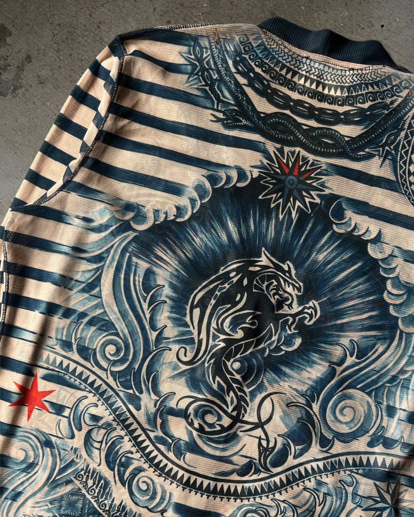 Jean Paul Gaultier Dragon Tattoo Mesh Cardigan