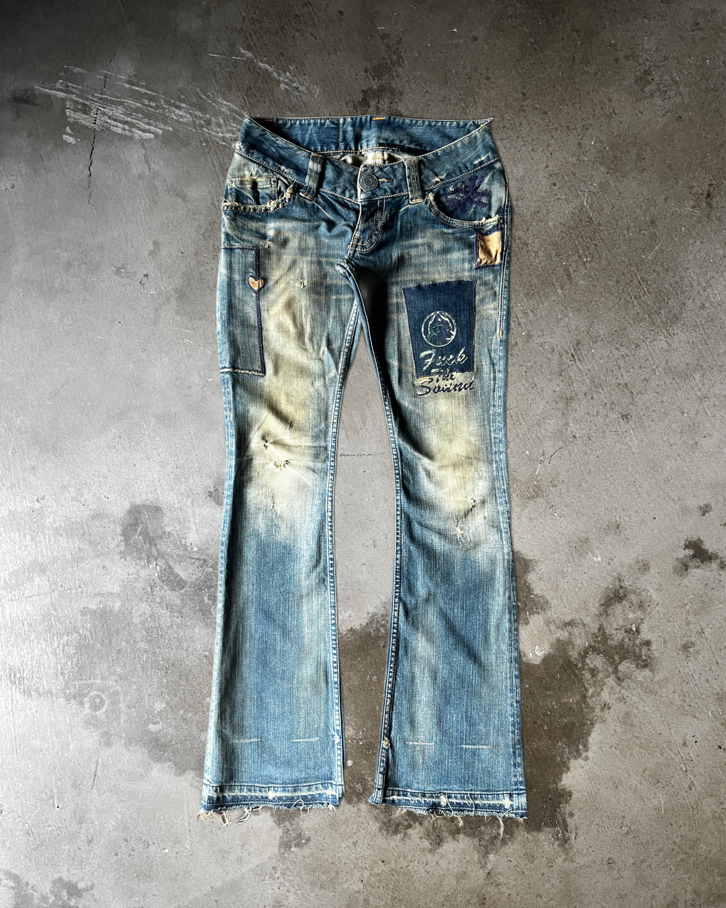 Hysteric Glamour Patchwork Flared Jeans