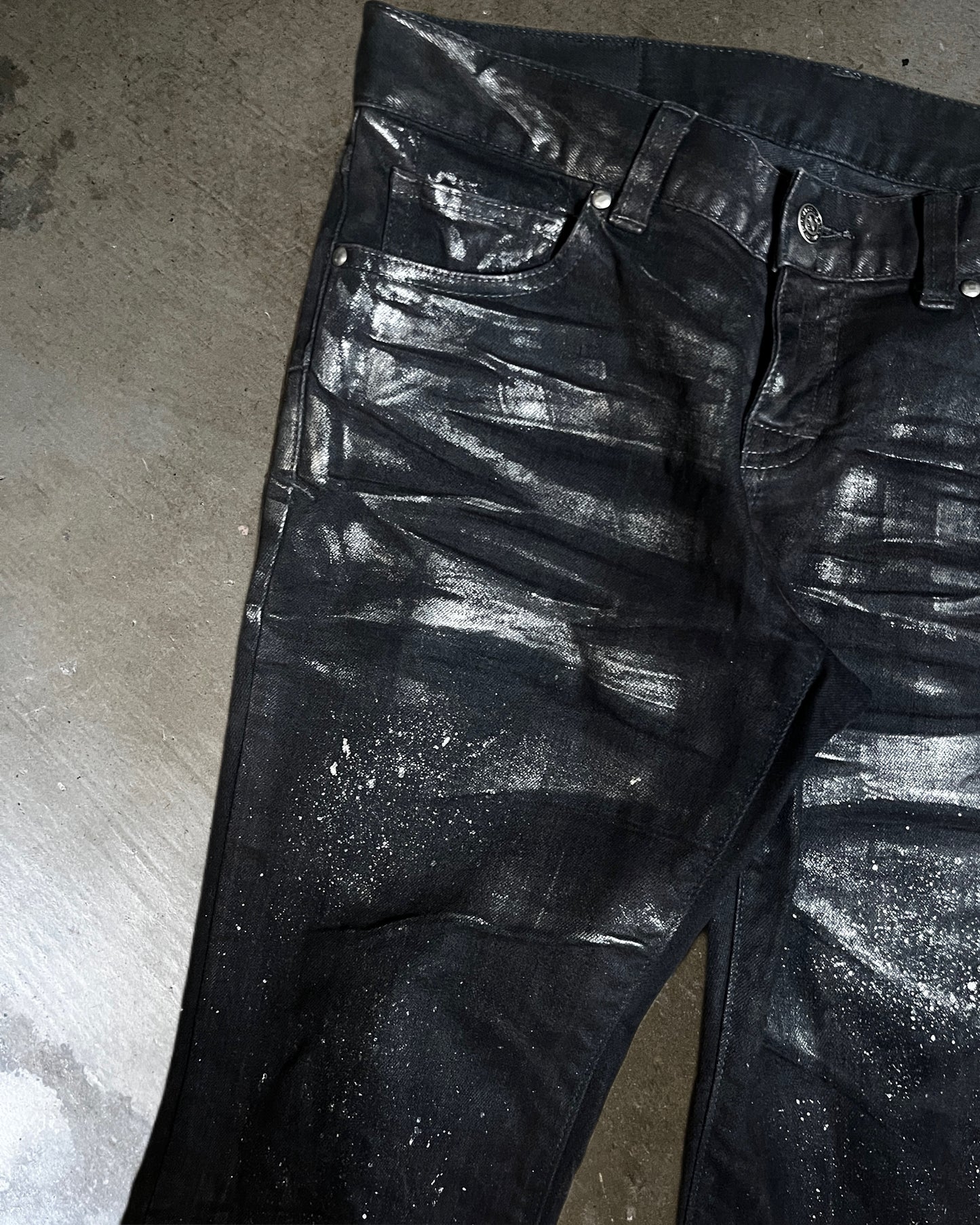 Tornado Mart Back-Lace Flared Denim