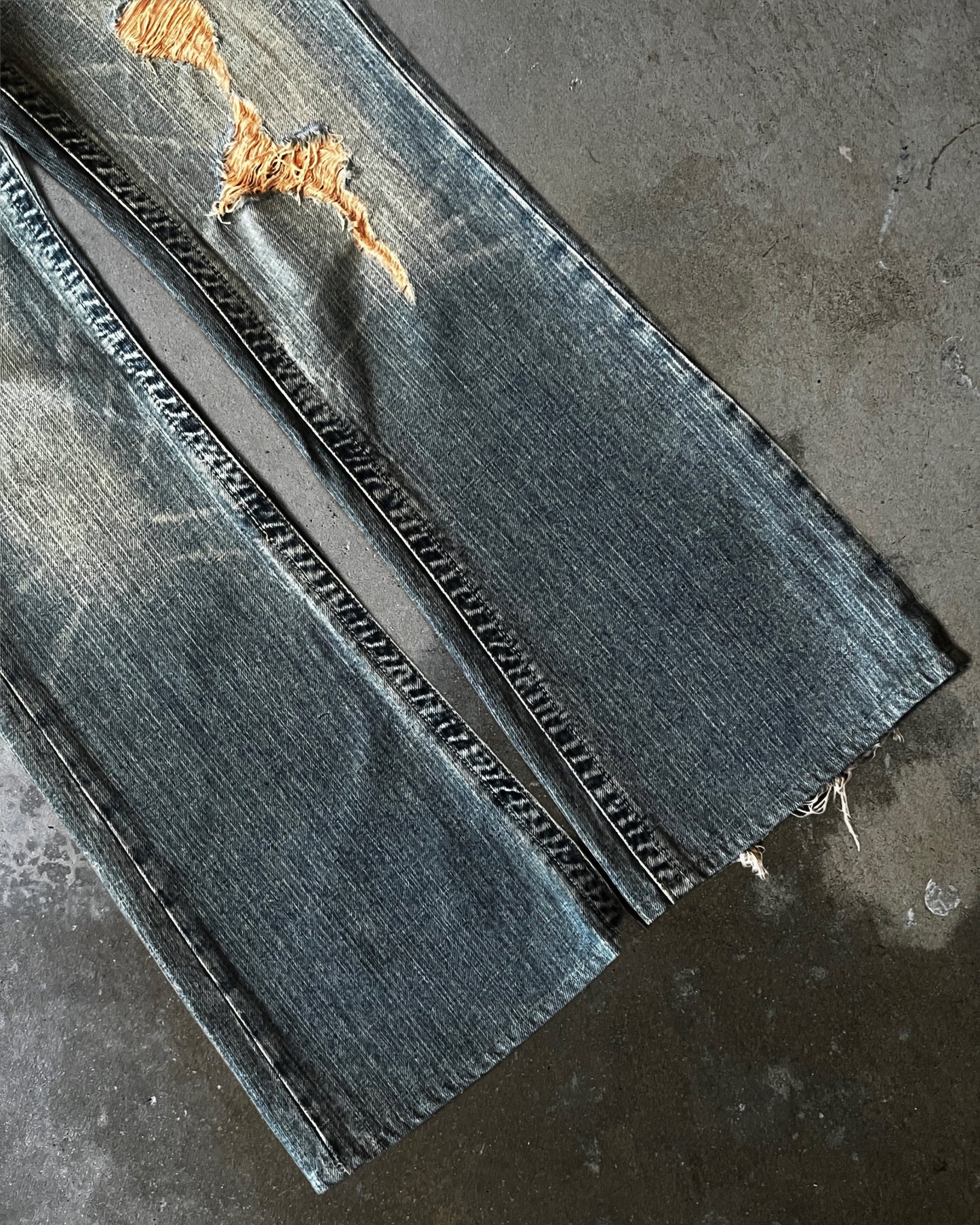 Vanquish Distressed & Studded Flared Jeans