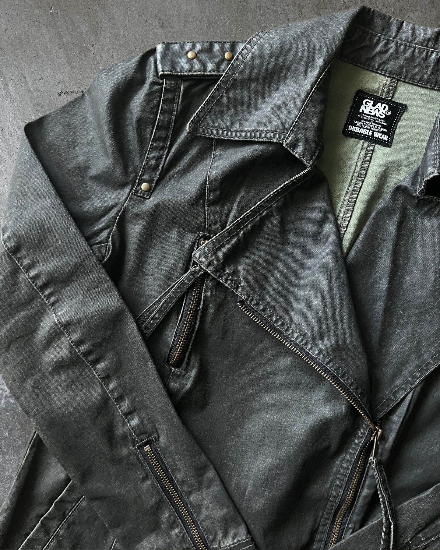 Glad News Asymmetrical Zip Up Jacket