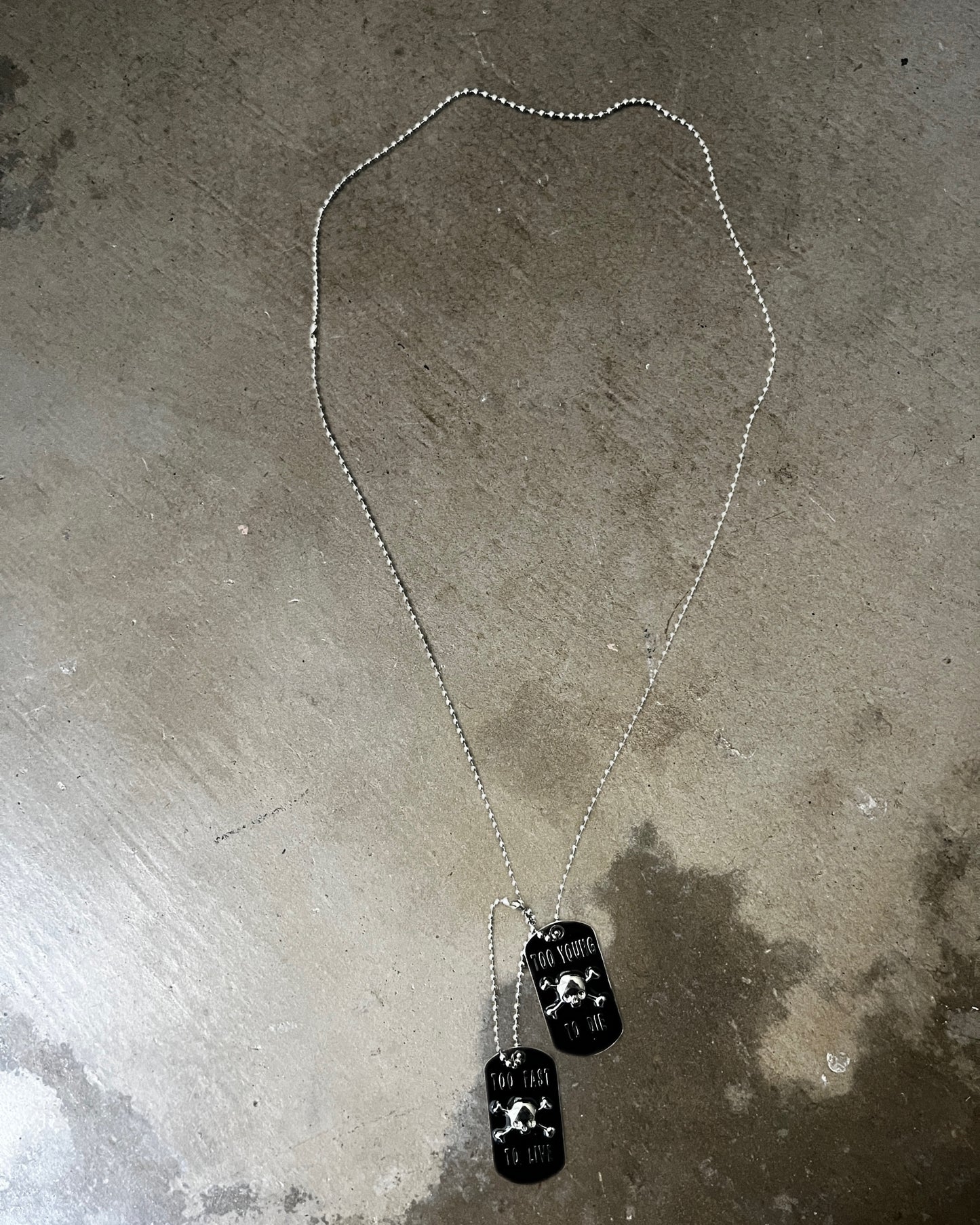 Vivienne Westwood "Too Fast To Live Too Young To Die" Dog Tag Necklace