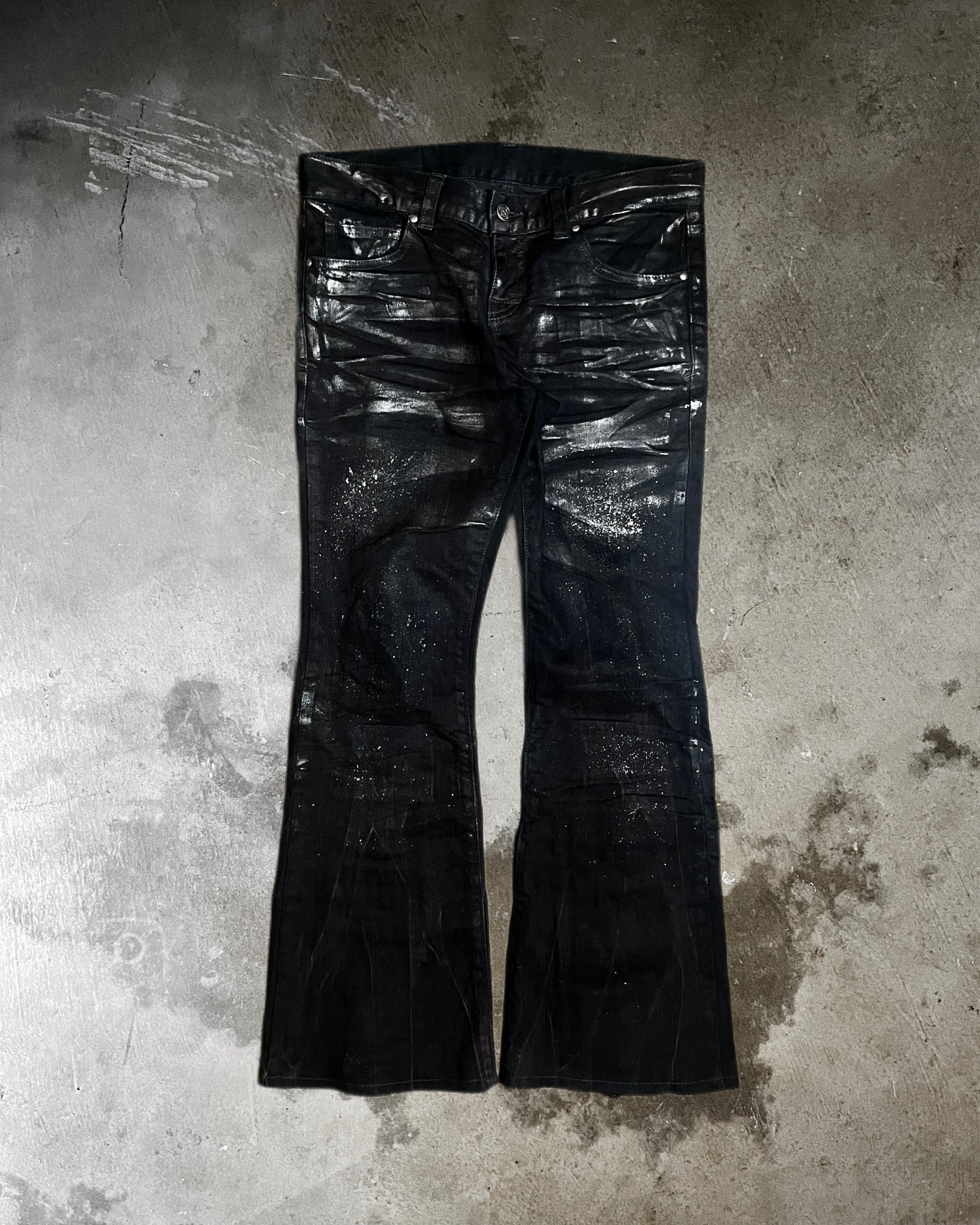 Tornado Mart Back-Lace Flared Denim