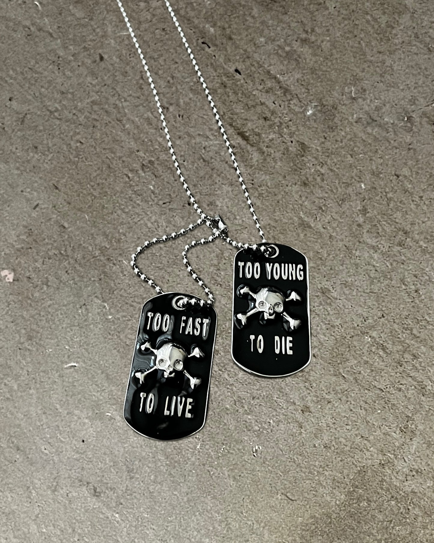 Vivienne Westwood "Too Fast To Live Too Young To Die" Dog Tag Necklace