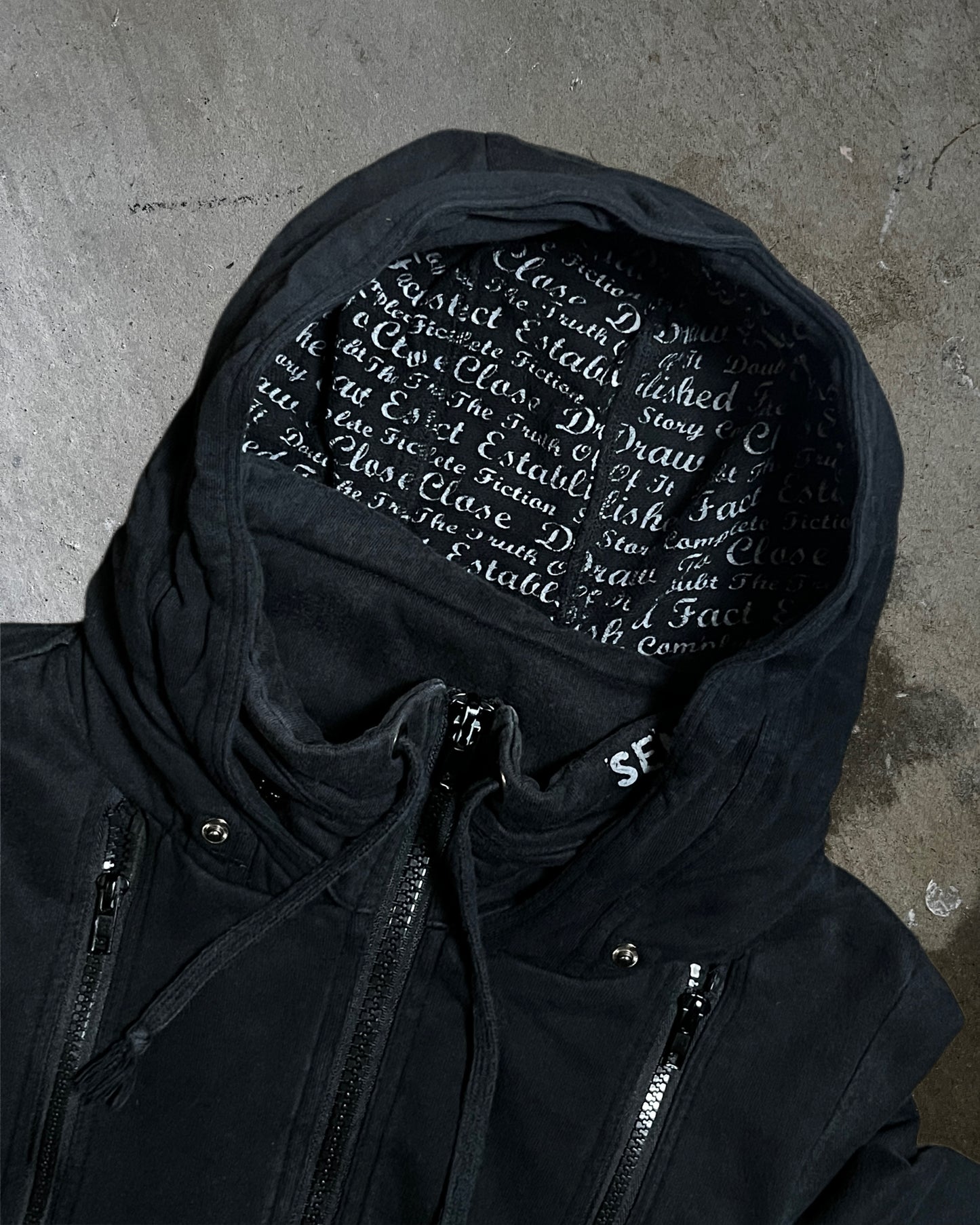 Heaven And Earth Triple Zip Hoodie with Hidden Hood