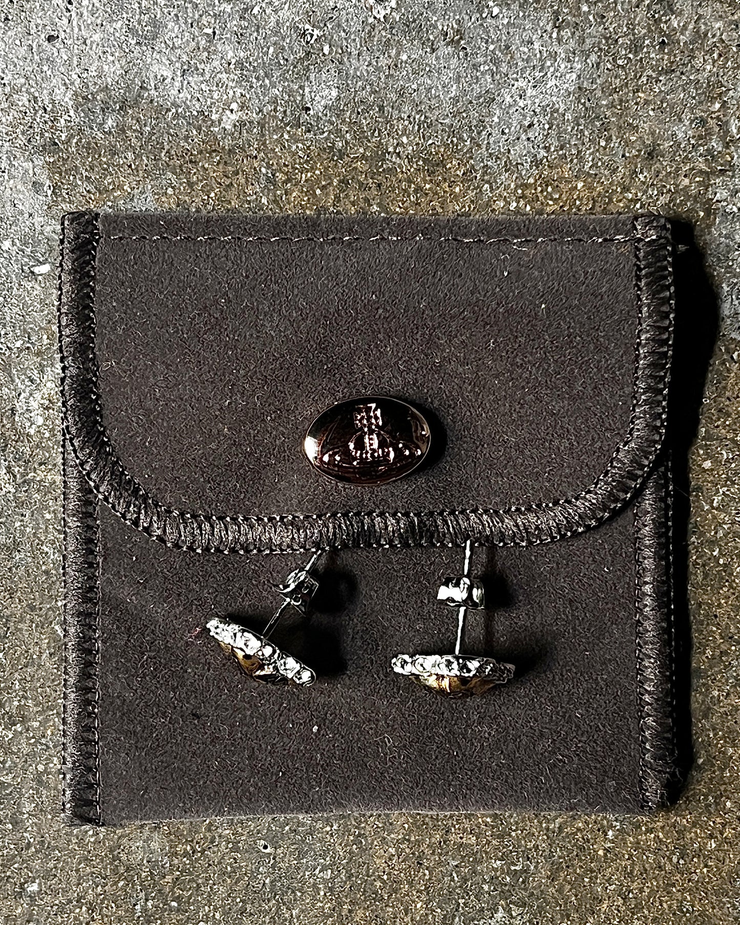 Vivienne Westwood Diamond & Gold Heart Earrings