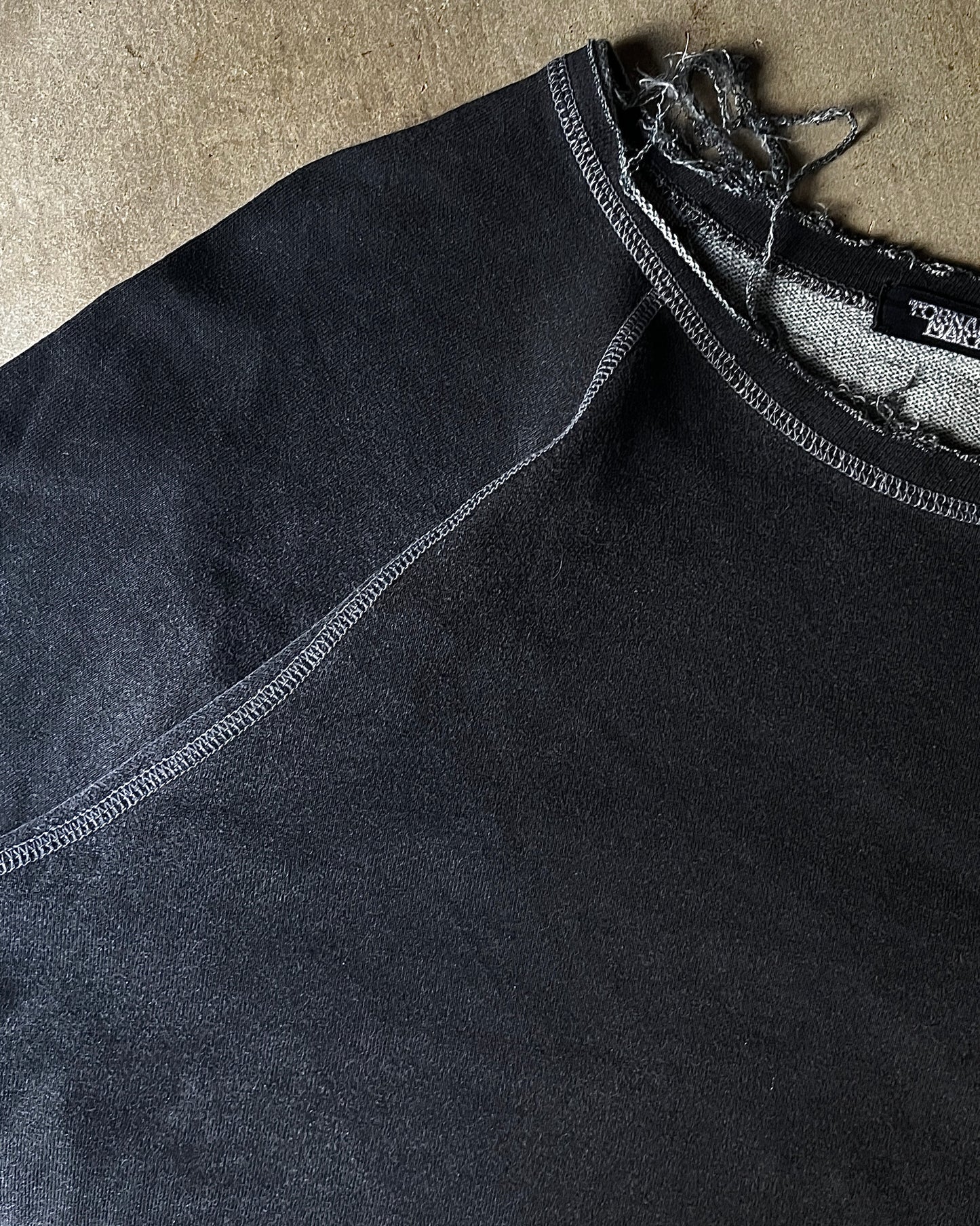 Tornado Mart Contrast Seam Cropped Shirt
