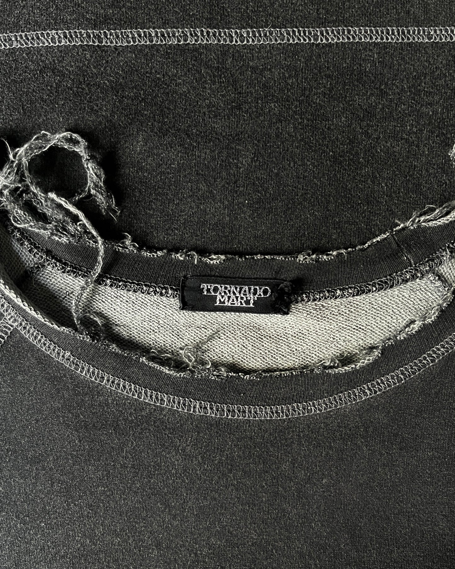 Tornado Mart Contrast Seam Cropped Shirt