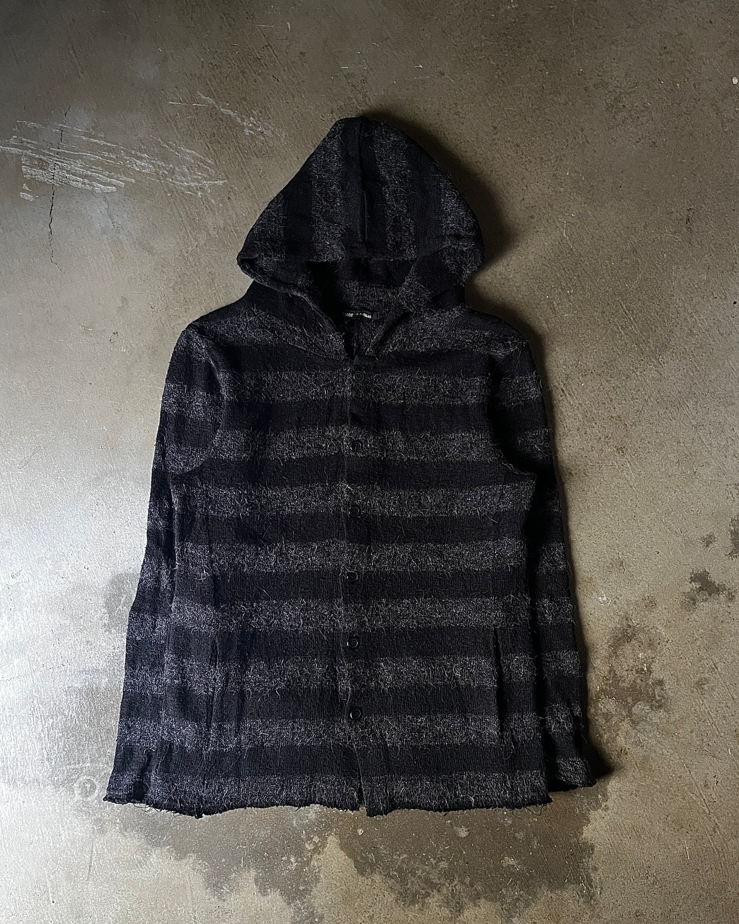 Shellac Striped Mohair Hoodie Cardigan