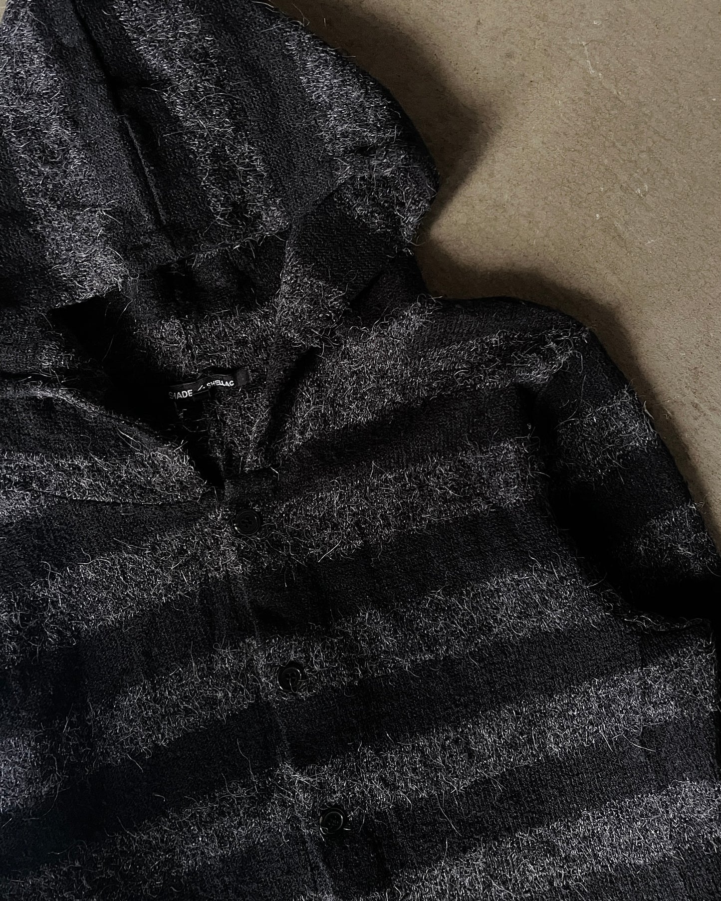 Shellac Striped Mohair Hoodie Cardigan
