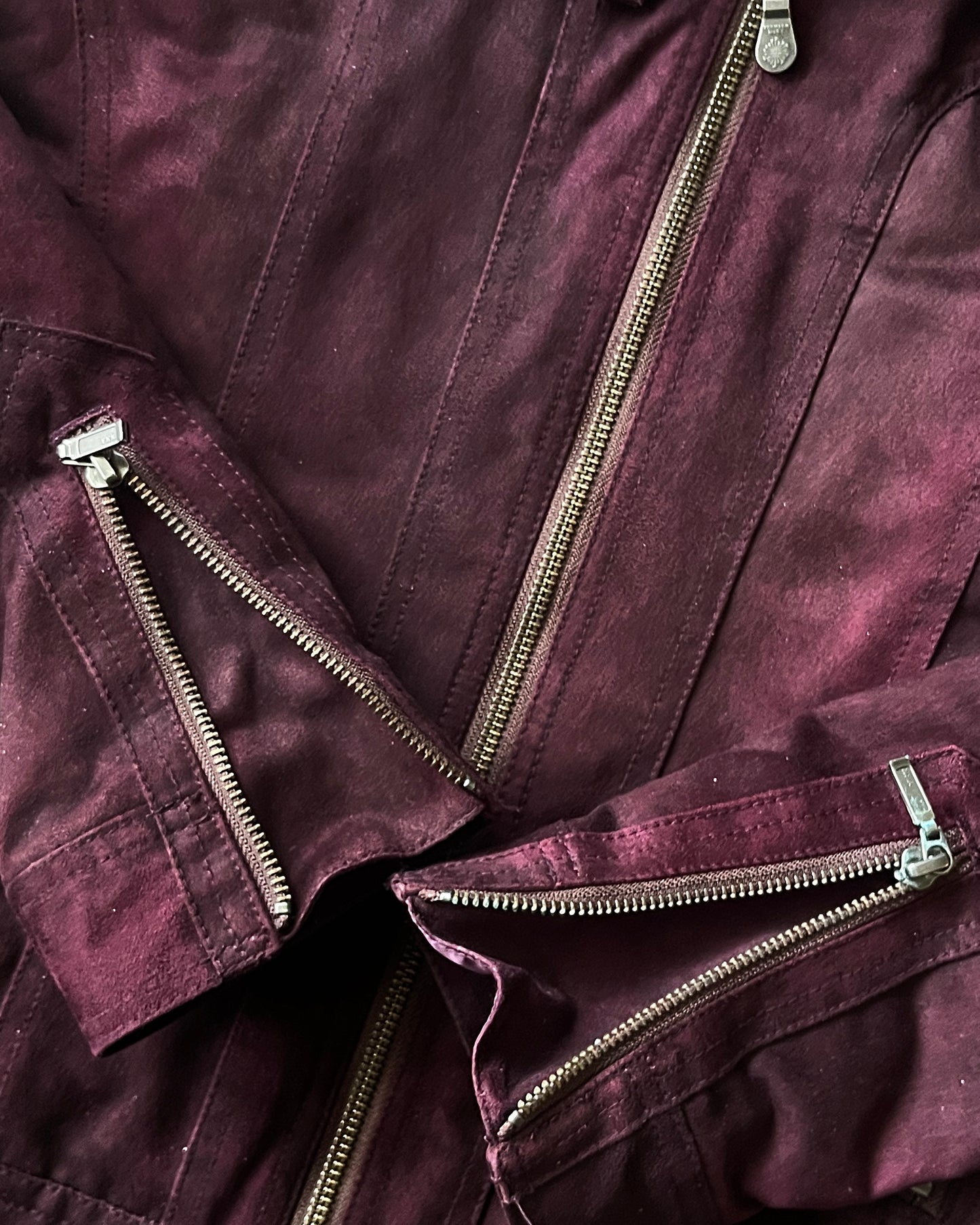 Tornado Mart Suede Jacket with Removable Fur Neck
