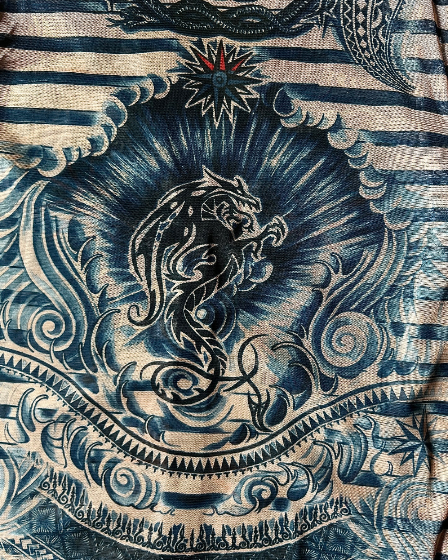 Jean Paul Gaultier Dragon Tattoo Mesh Cardigan