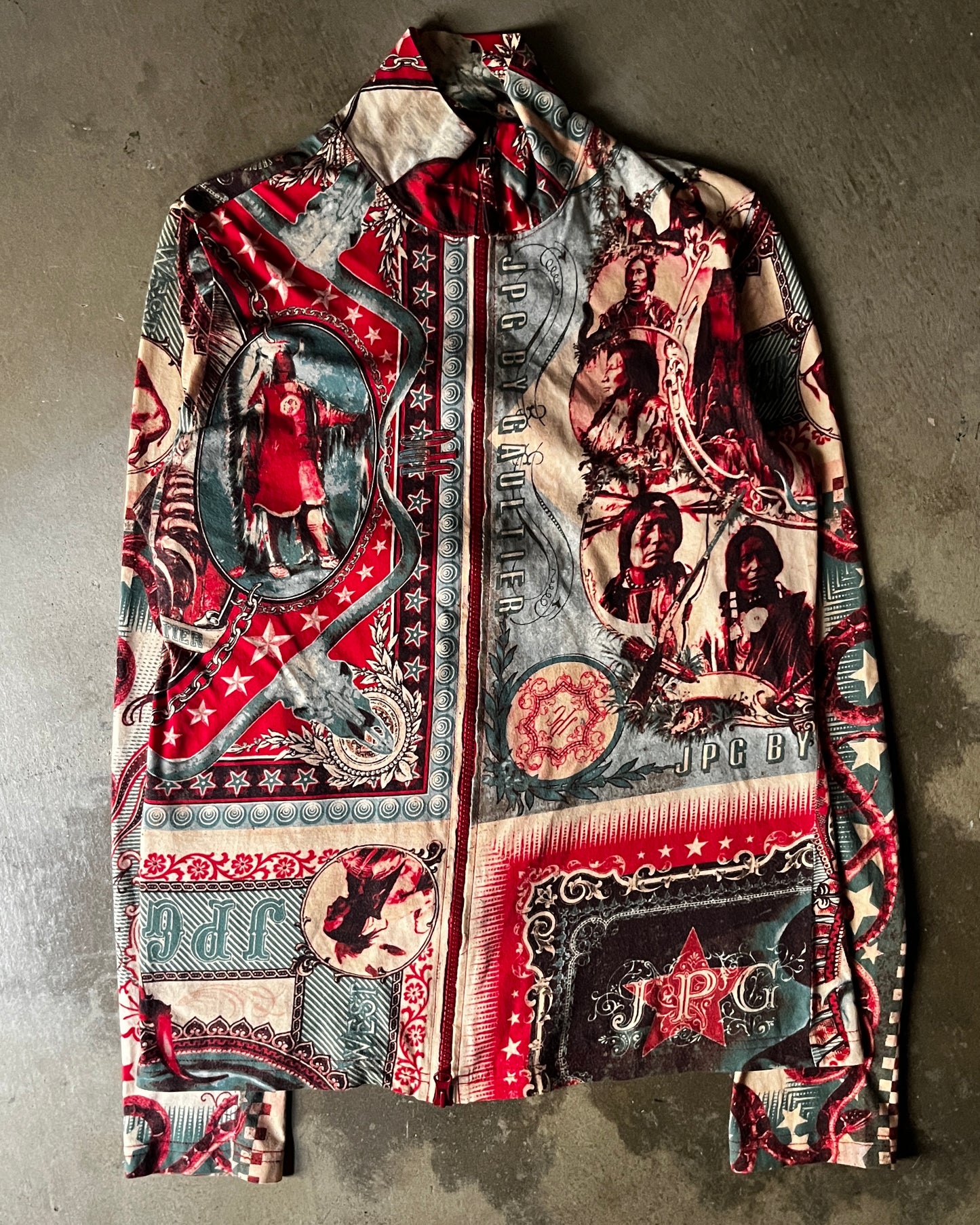 1990s Jean Paul Gaultier Indigenous Peoples Double Zip Up
