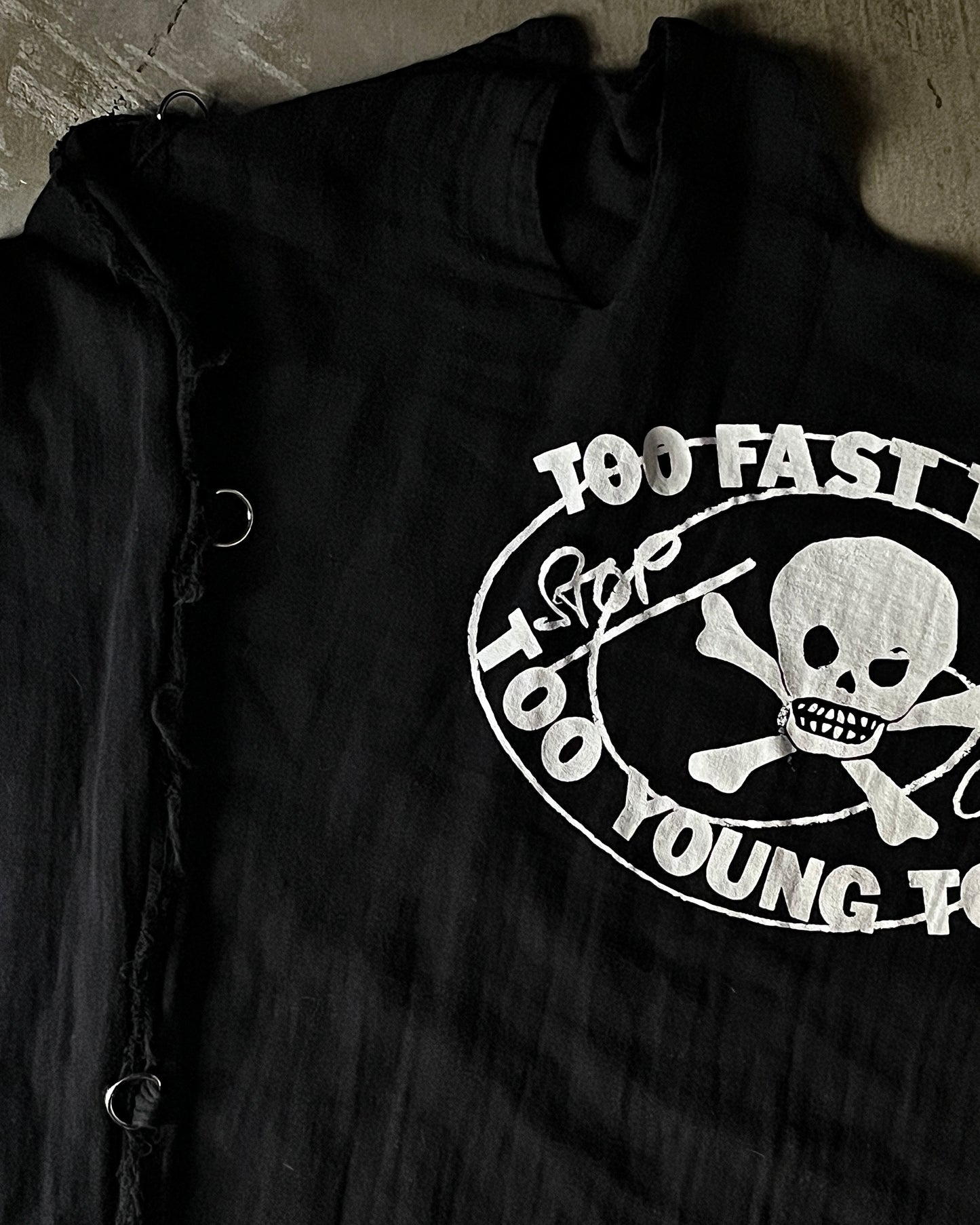 Vivienne Westwood "Too Fast To Live Too Young To Die" Muslin Top