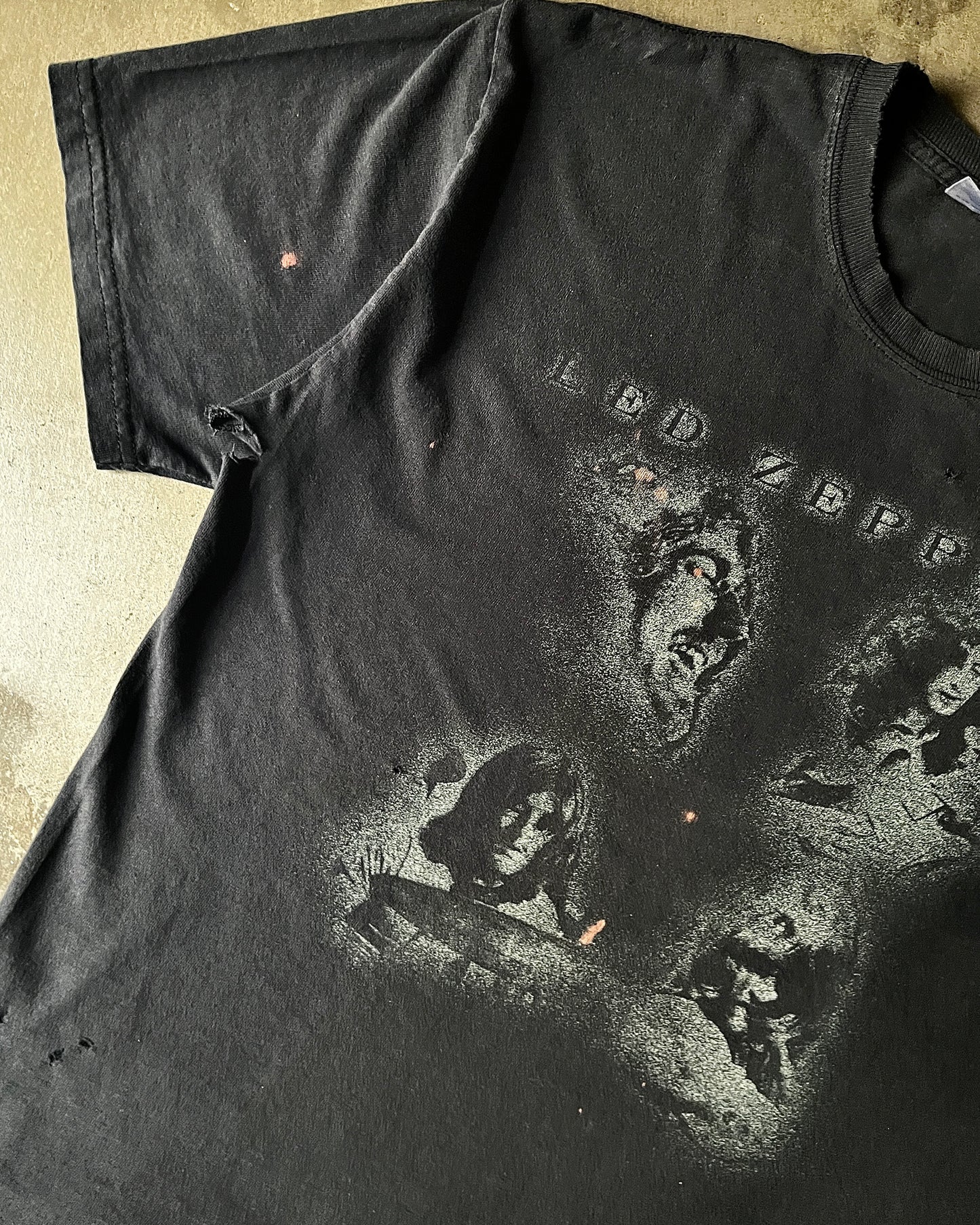 2000's Led Zeppelin Bleach Spotted Tee