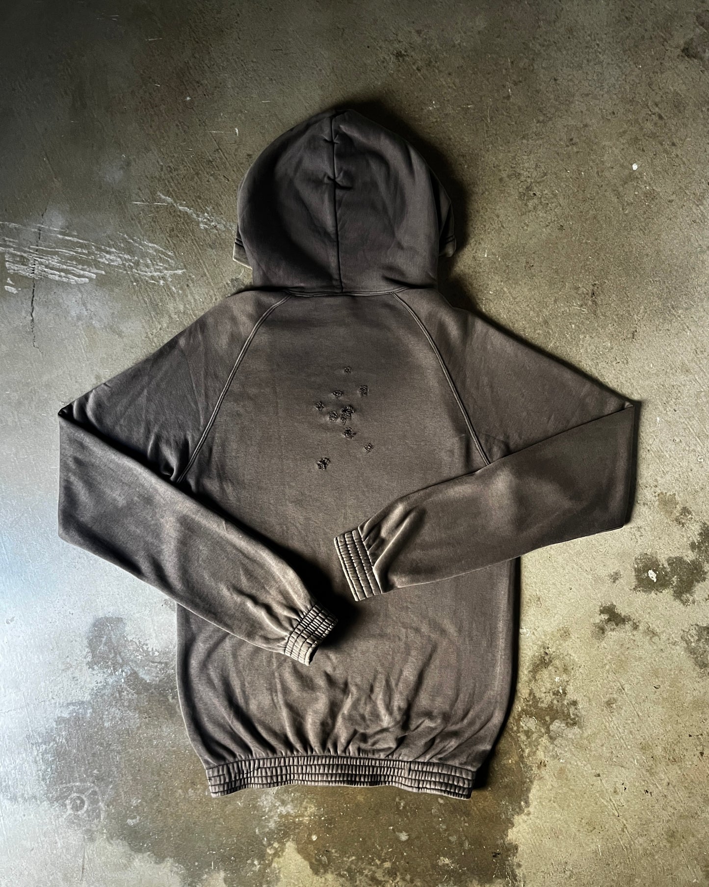 Number (N)ine SS2001 Knight Bullet Hole Distressed Hoodie