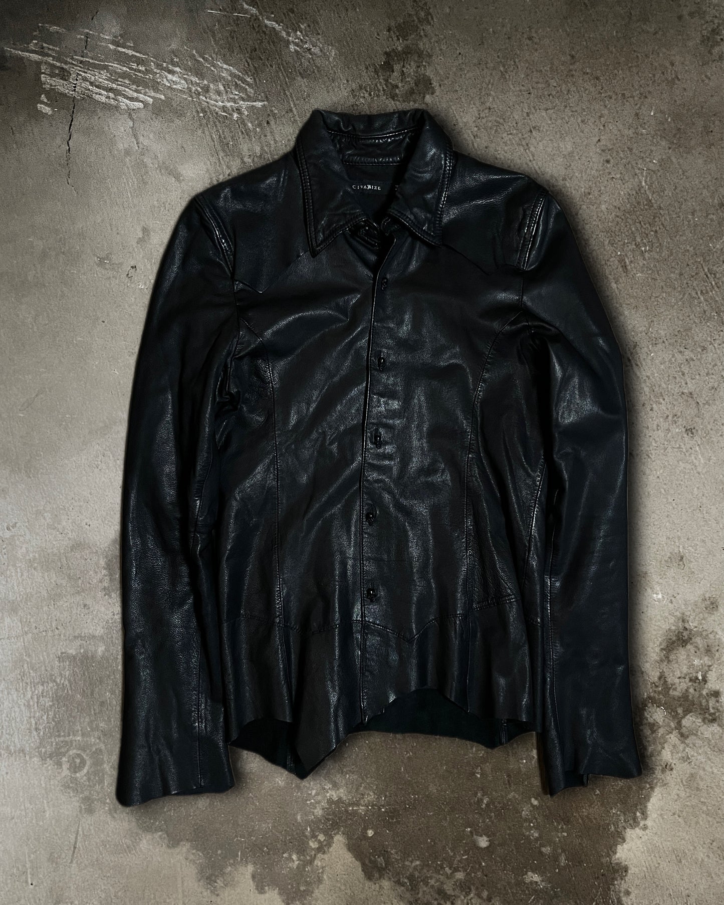 Civarize Goat Skin Asymmetrical Button Up
