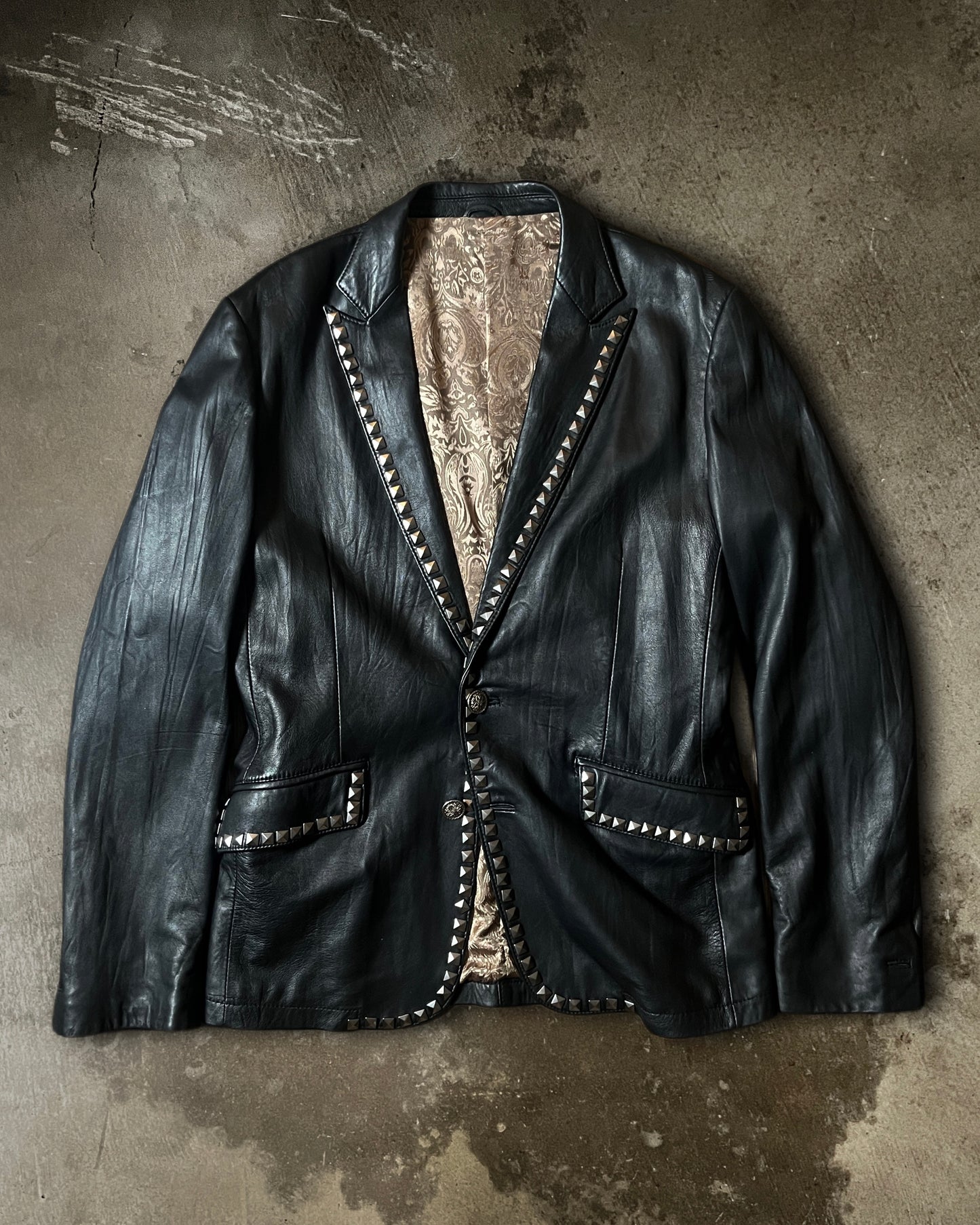 Tornado Mart Studded Sheep Leather Blazer