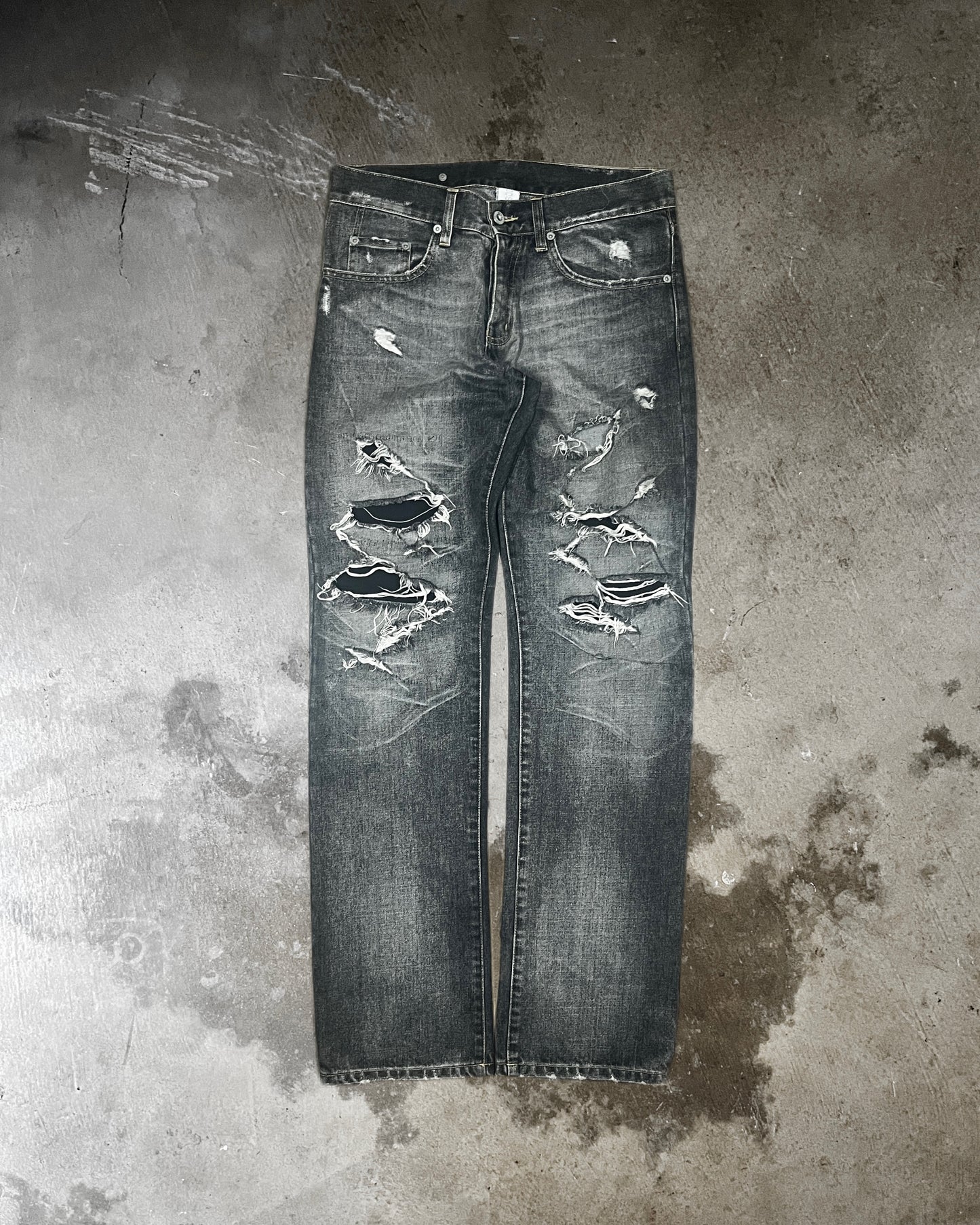 NOBODY Trashed Straight-Leg Denim