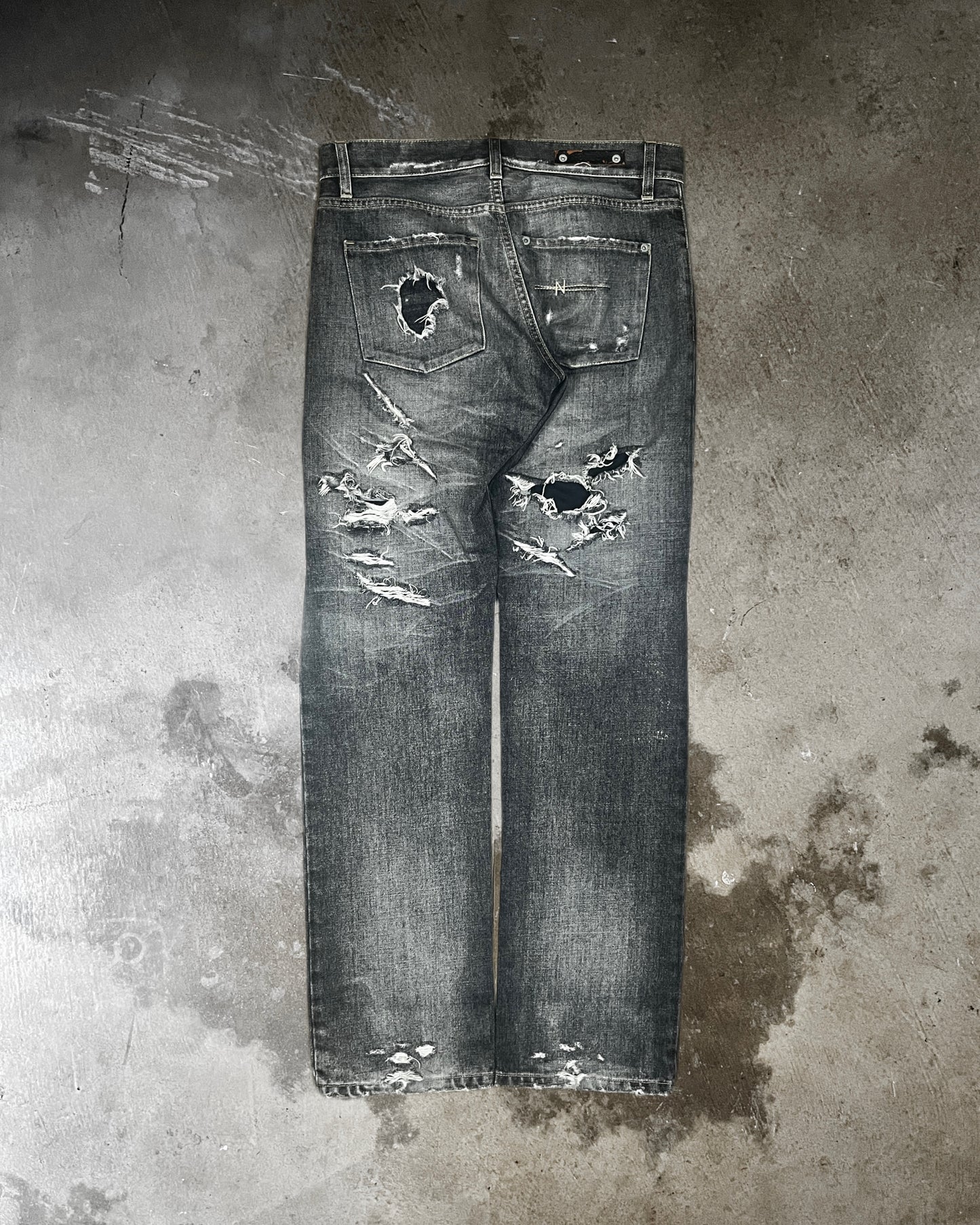 NOBODY Trashed Straight-Leg Denim