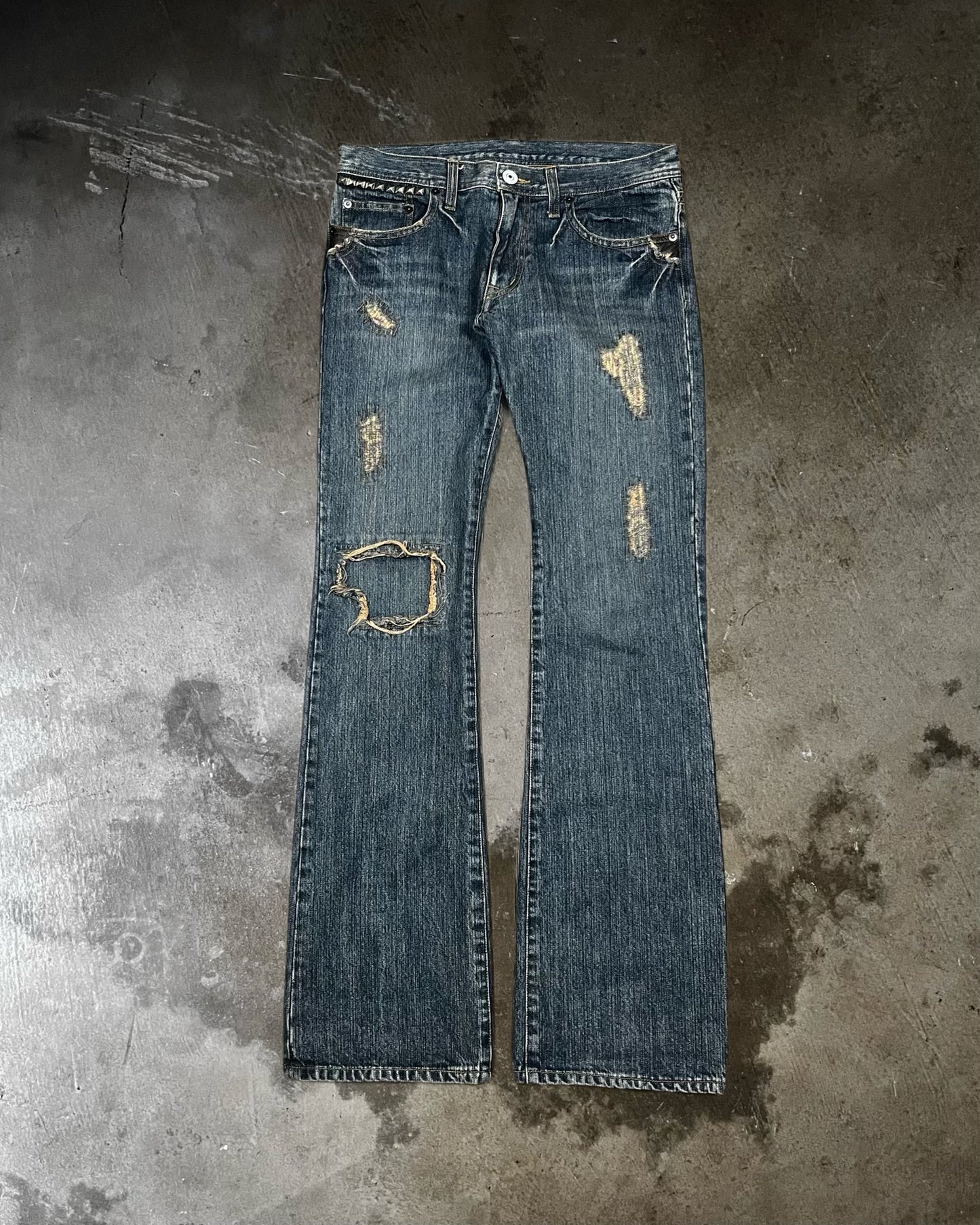 Edge Rupert Bootcut Studded & Distressed Jeans