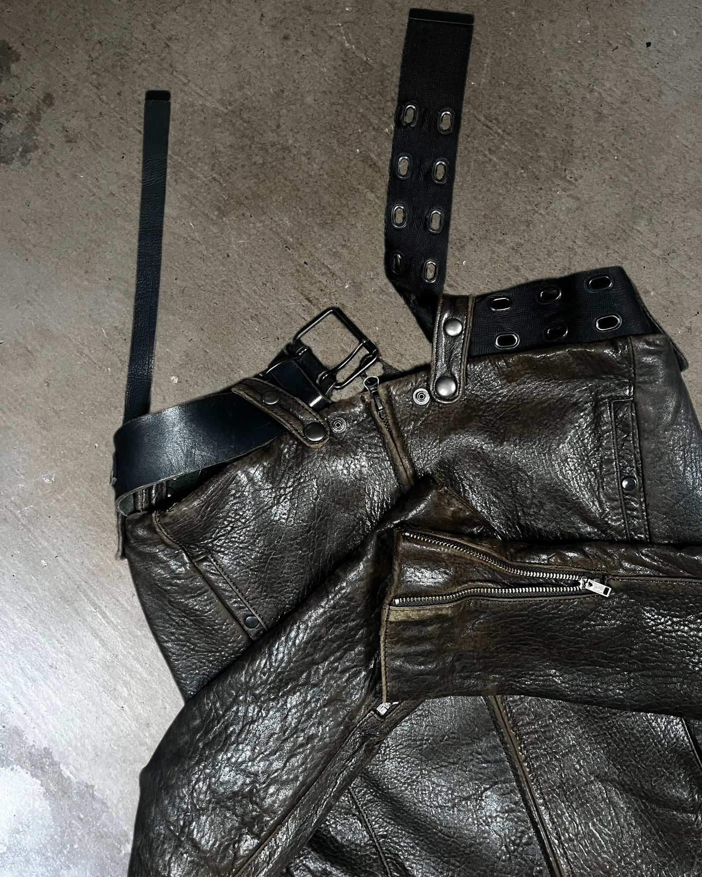 LGB Repaired Leather Belt Jacket