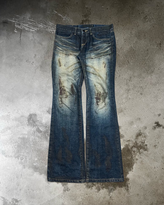 Fuga Mud Waxed Bootcut Jeans
