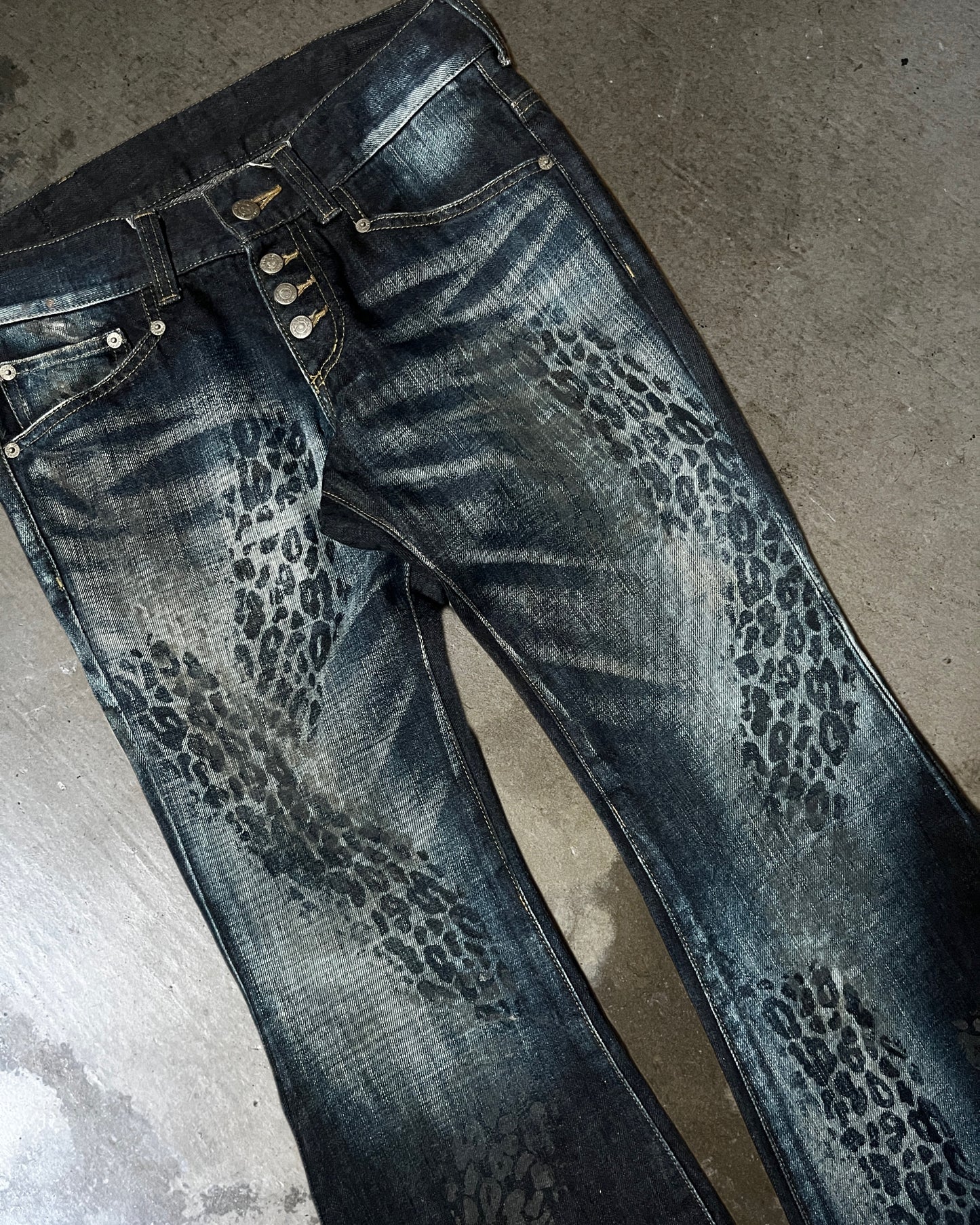 Tornado Mart Cheetah Flare Jeans