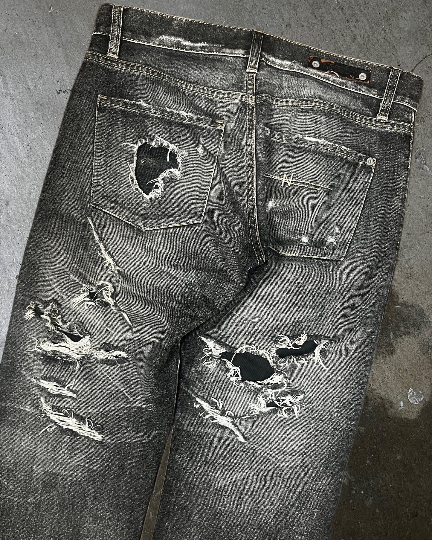 NOBODY Trashed Straight-Leg Denim