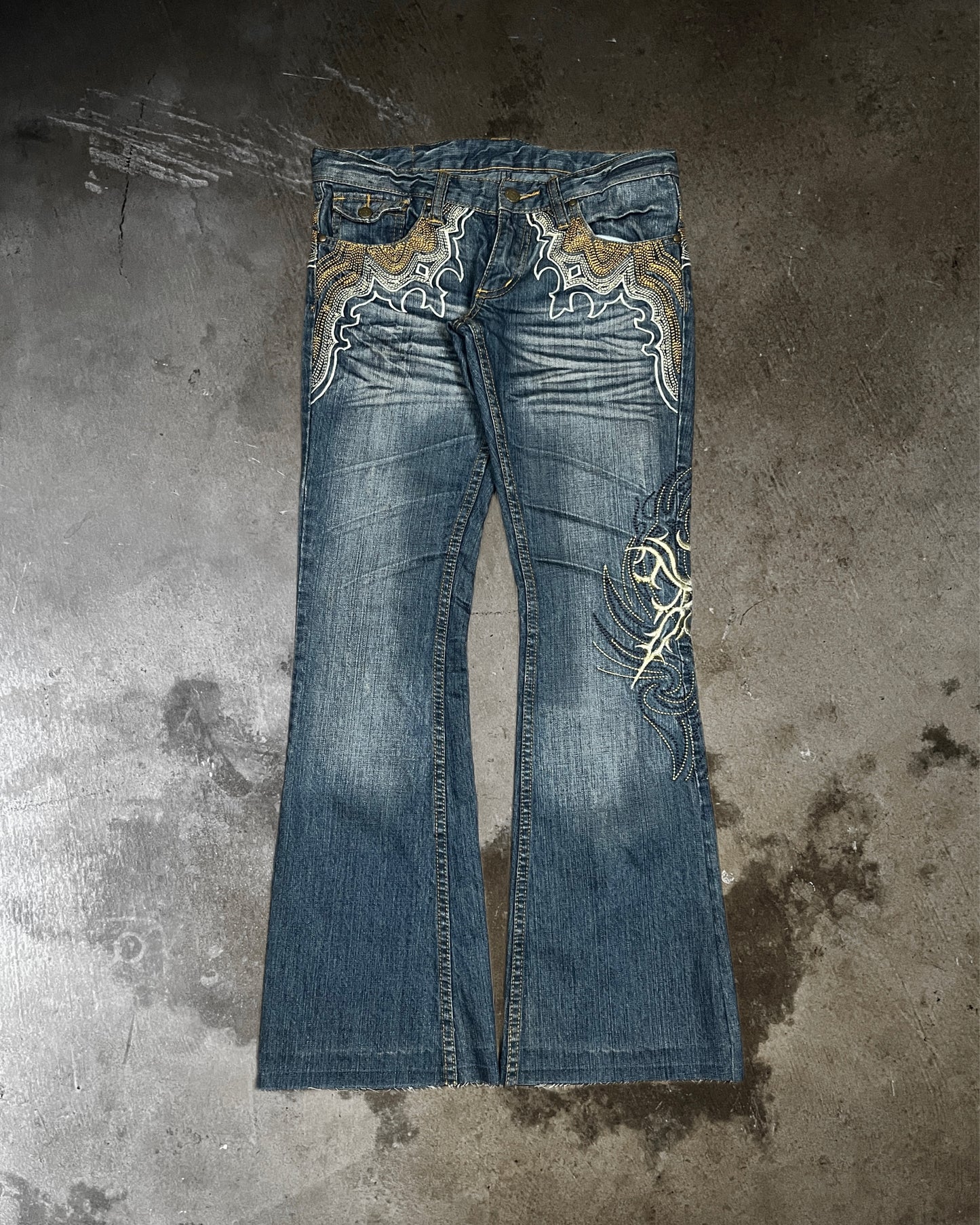 Tornado Mart Western Tribal Bootcut Jeans