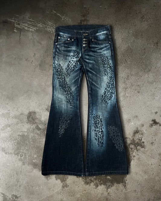 Tornado Mart Cheetah Flare Jeans